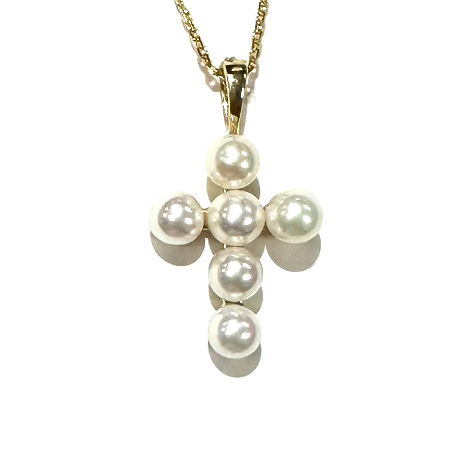 Large Pearl Cross Pendant
