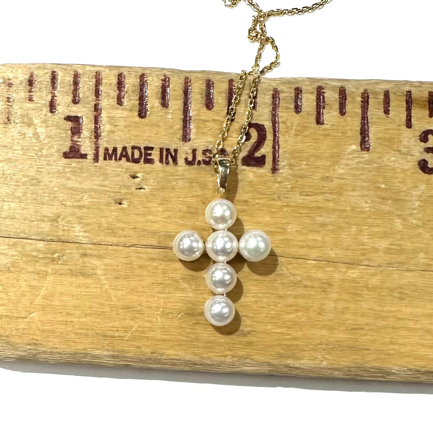 Large Pearl Cross Pendant