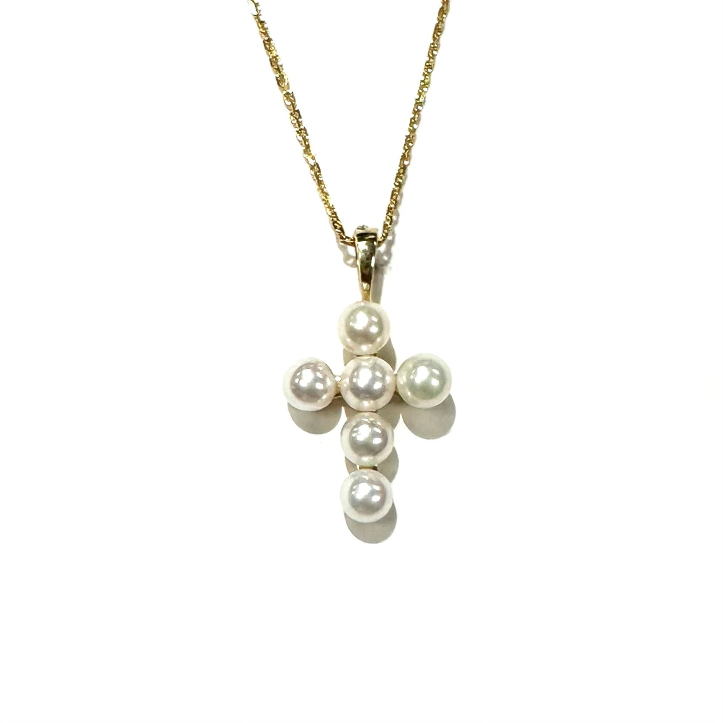 Large Pearl Cross Pendant