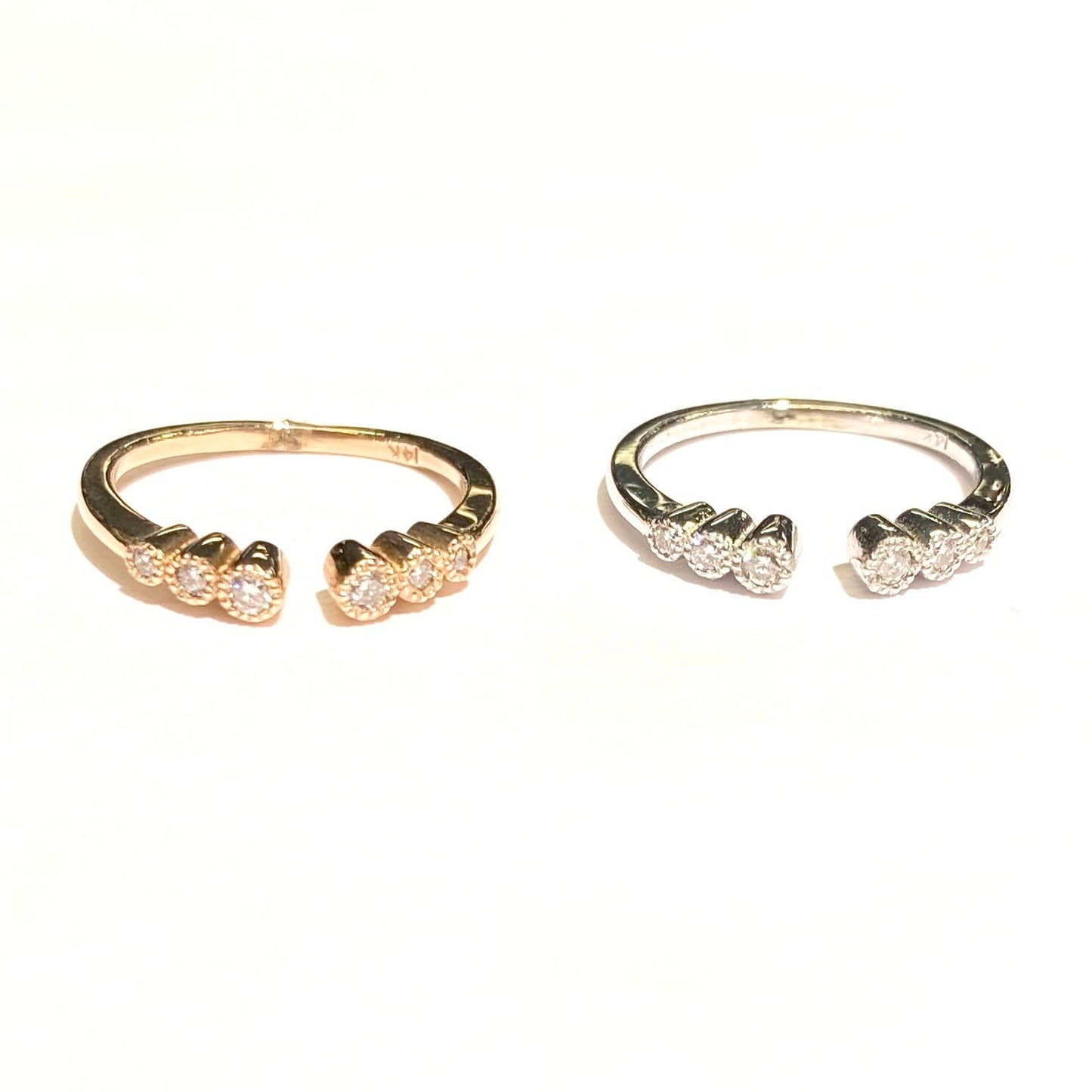 Open Graduated Diamond Ring