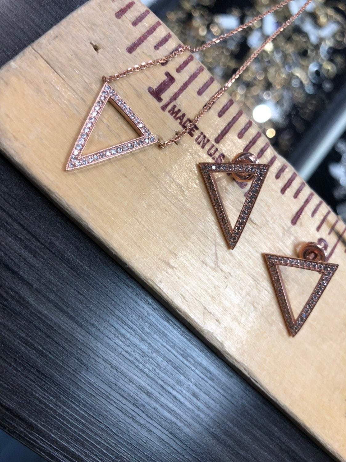 Diamond Triangle Earrings