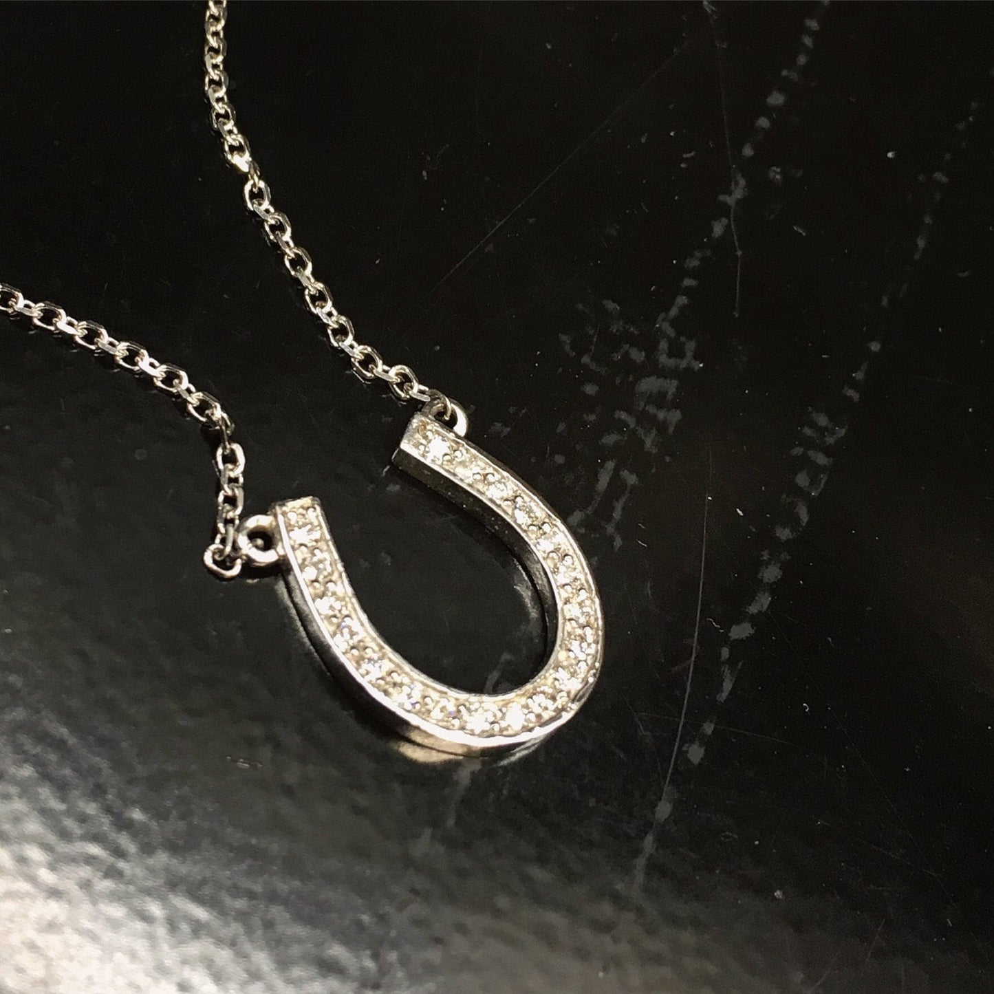 Lucky Diamond Horseshoe Necklace