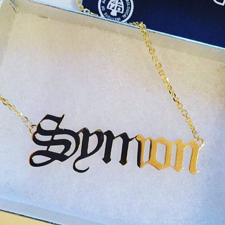 Custom Name Necklace: Old English