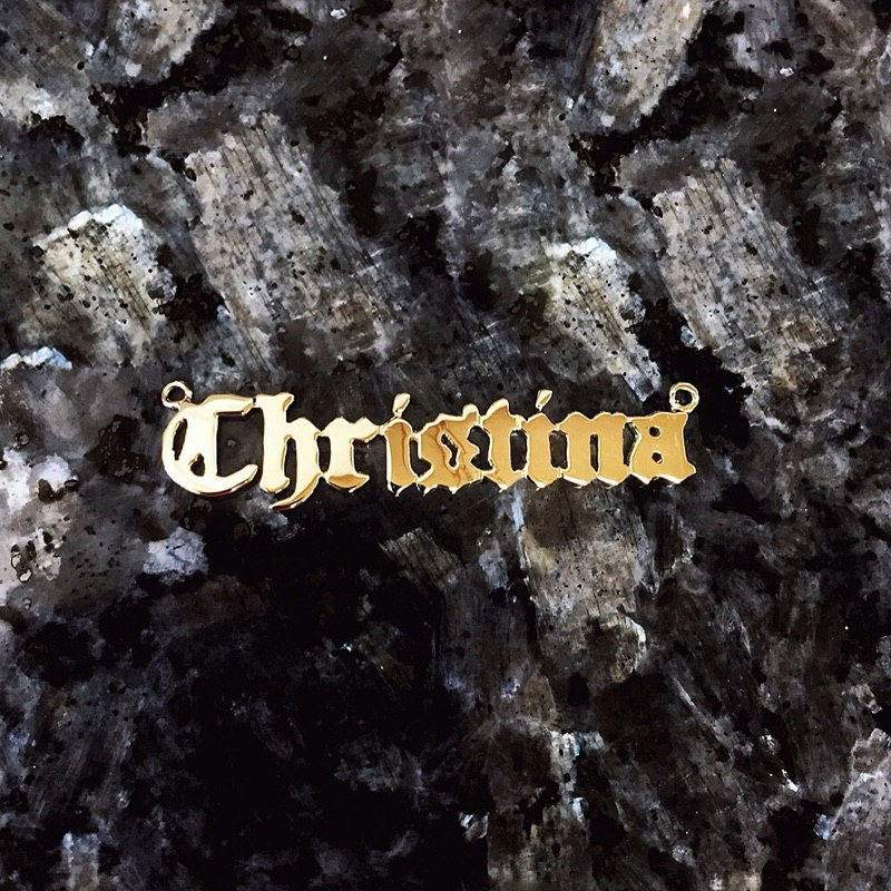 Custom Name Necklace: Old English