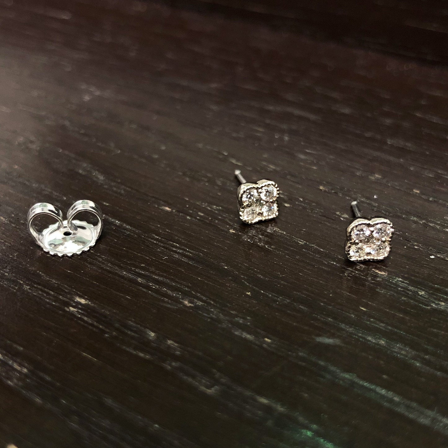 Diamond Four Leaf Clover Stud Earrings