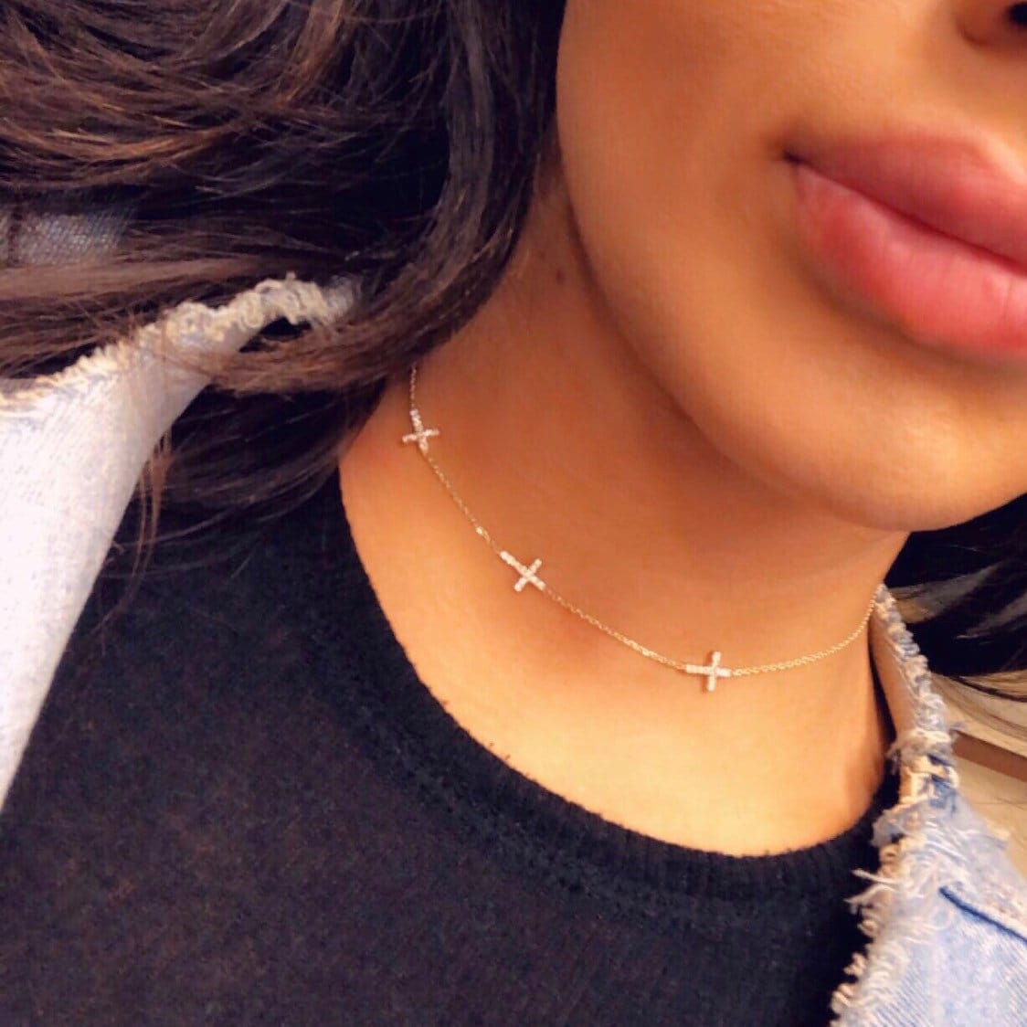 Triple Diamond Sideways Cross Choker