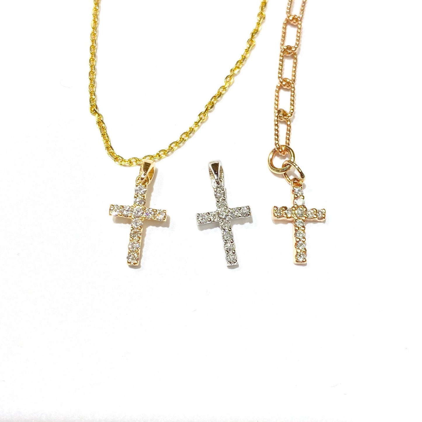 Mini Diamond Cross Pendant