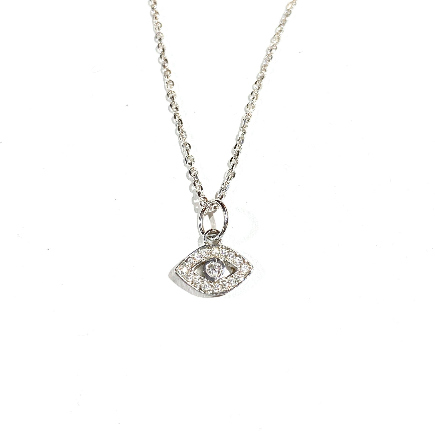 Petite Diamond Evil Eye Pendant in