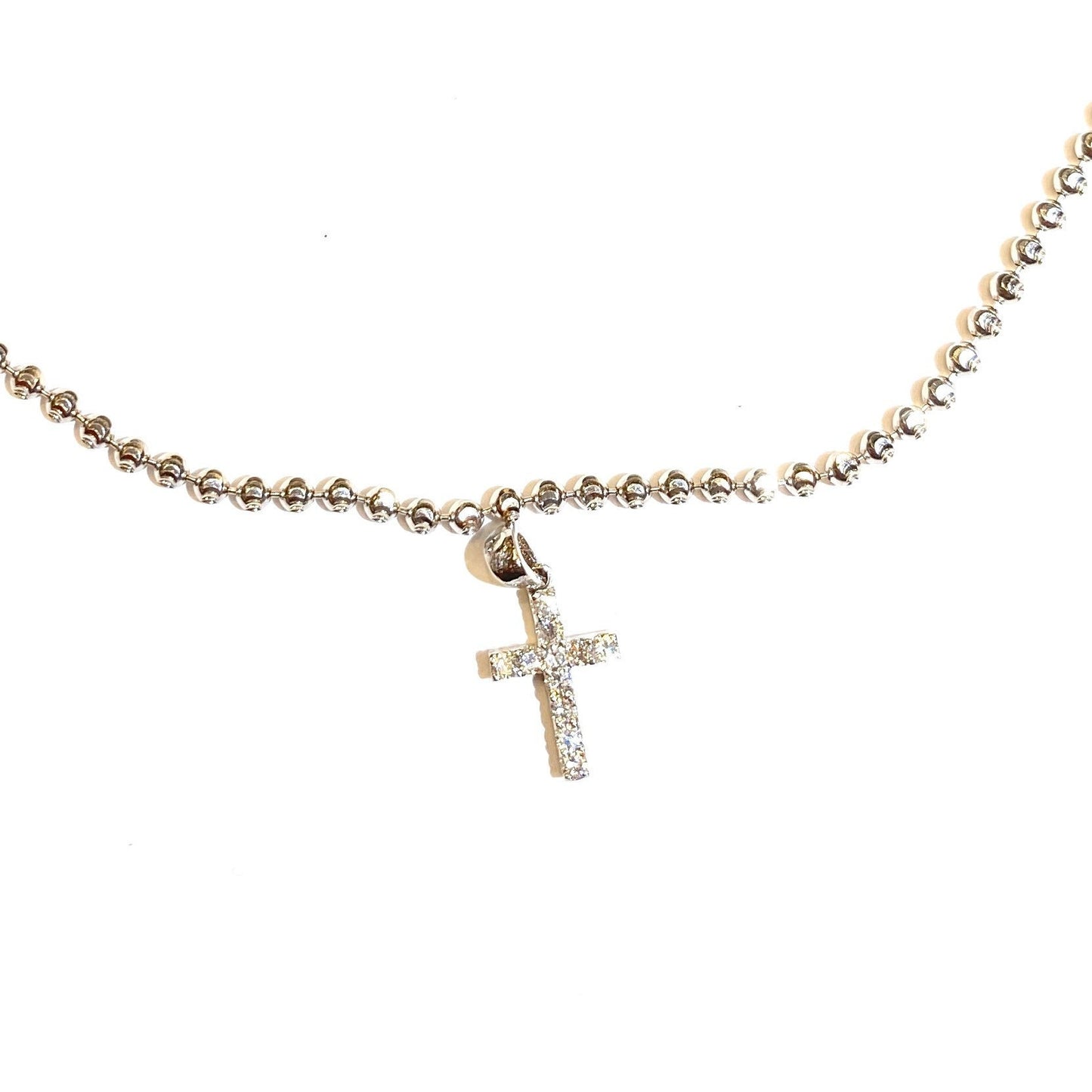 Cassie Choker with Mini Diamond Cross