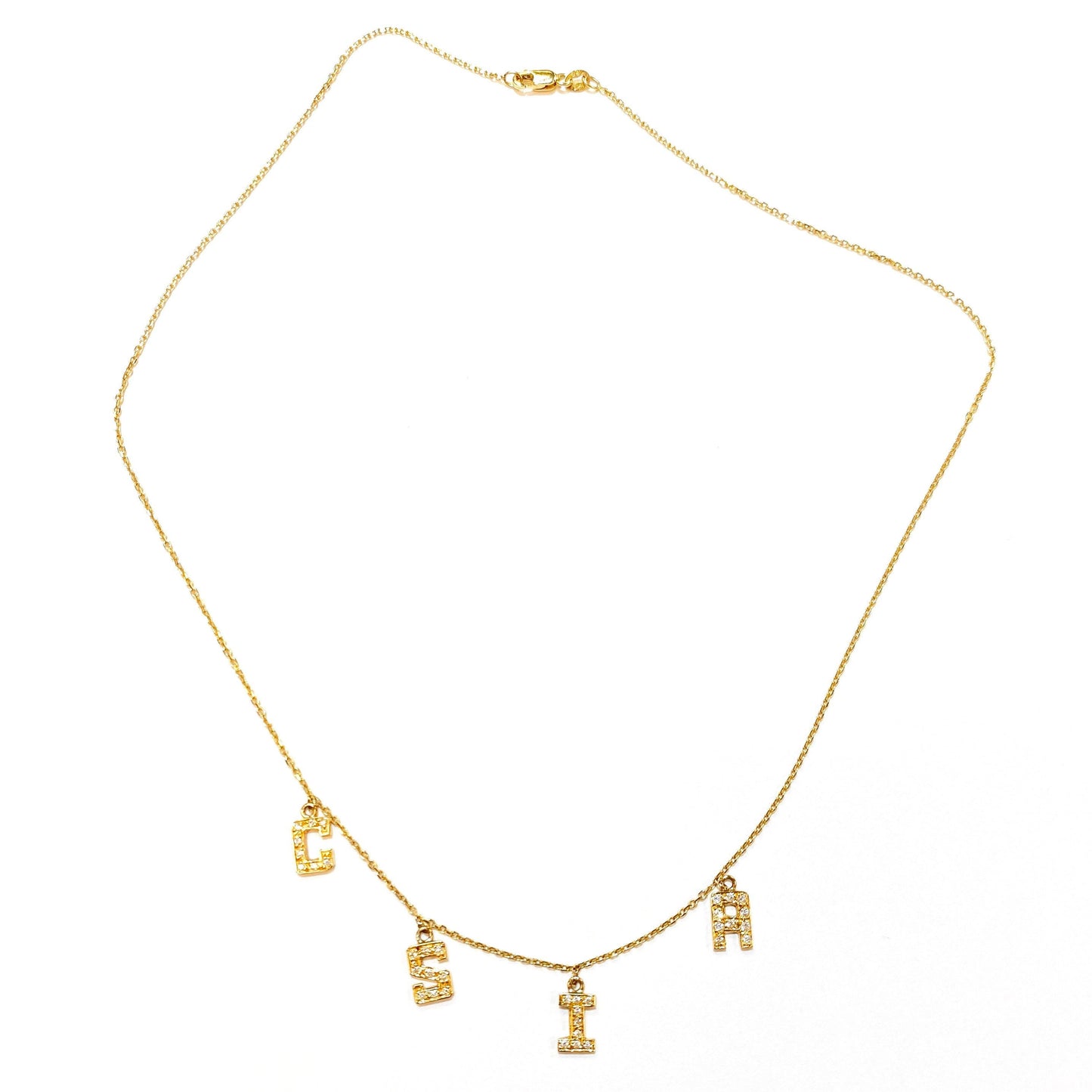 Four Diamond Initial Necklace