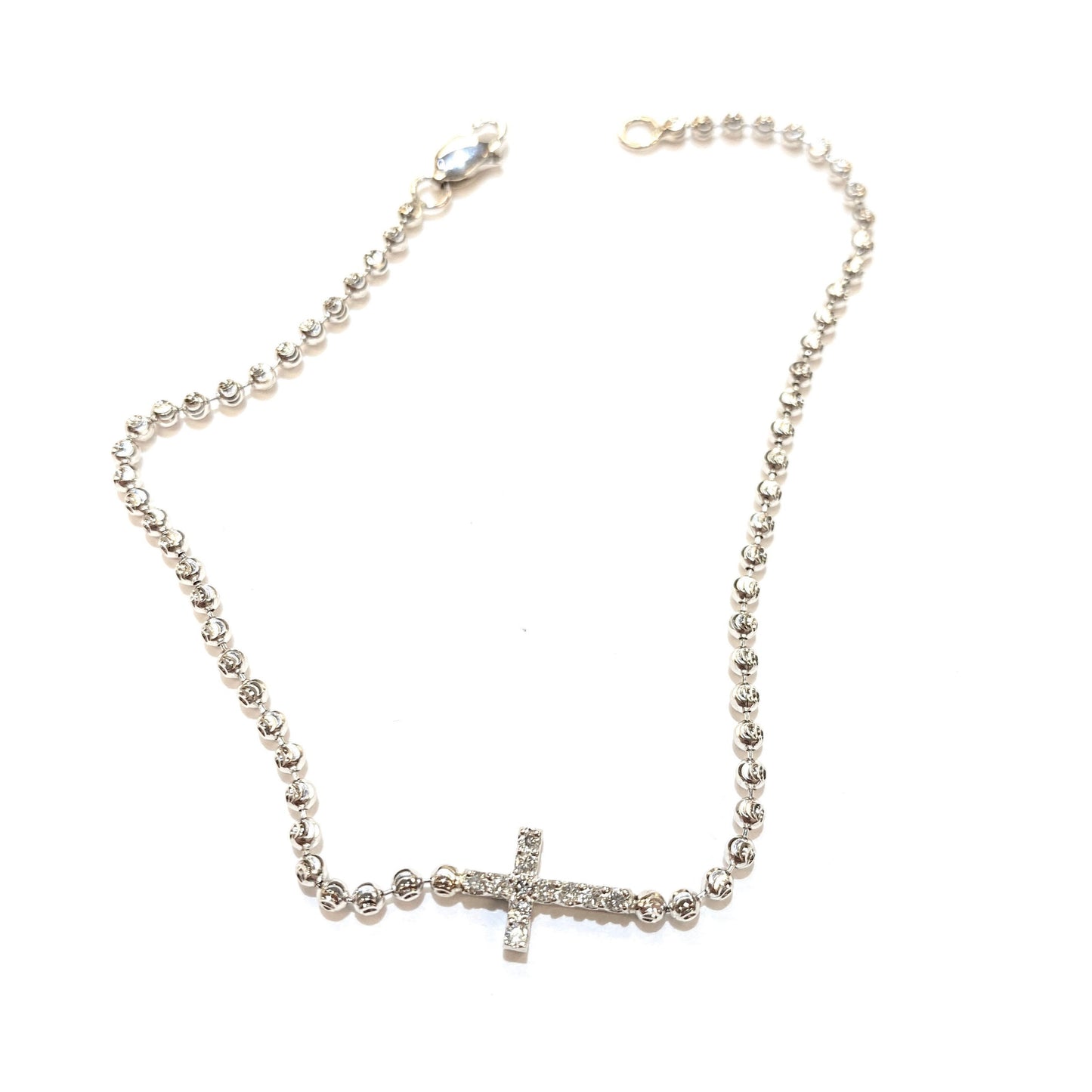 Diamond Sideways Cross Bracelet