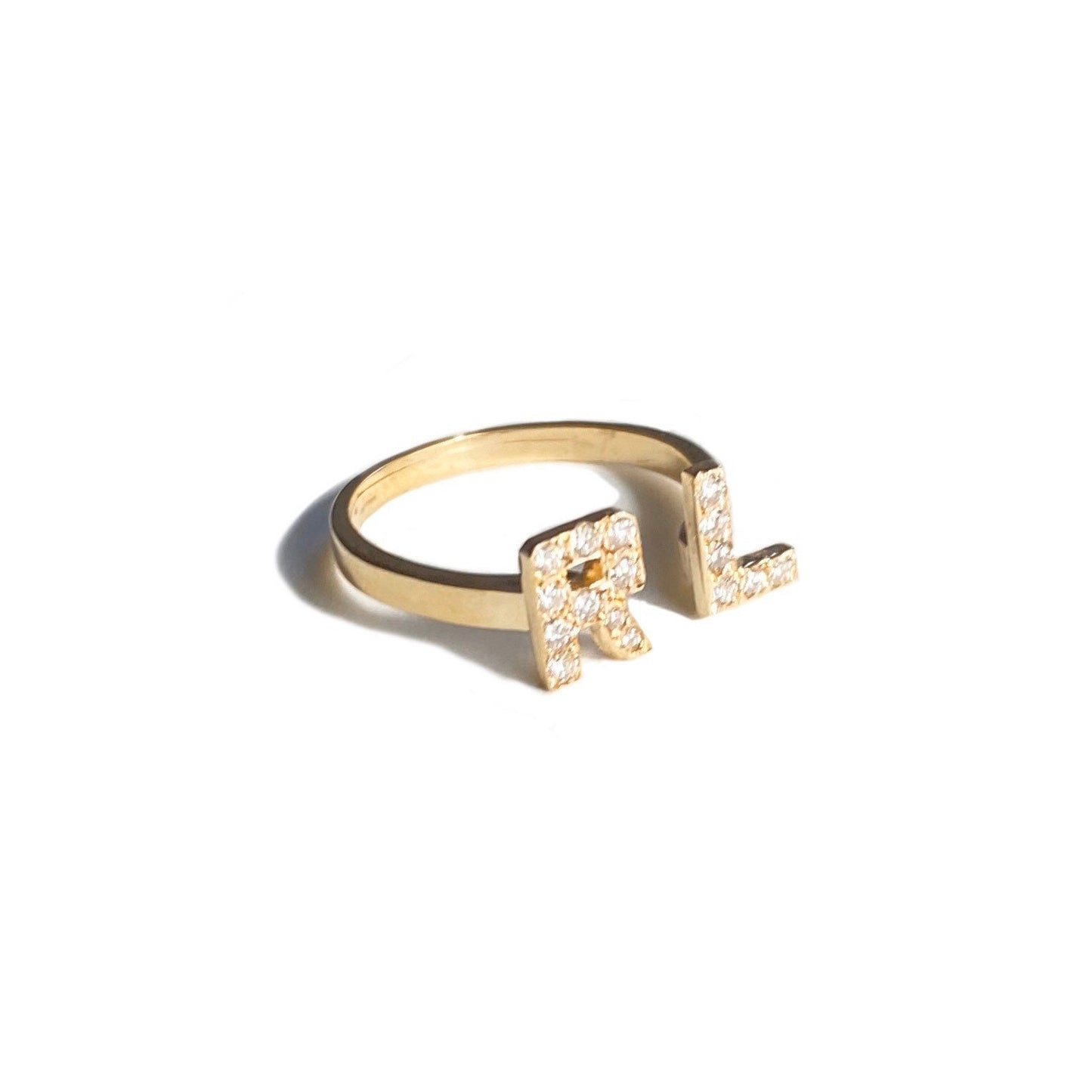 Double Initial Diamond Ring