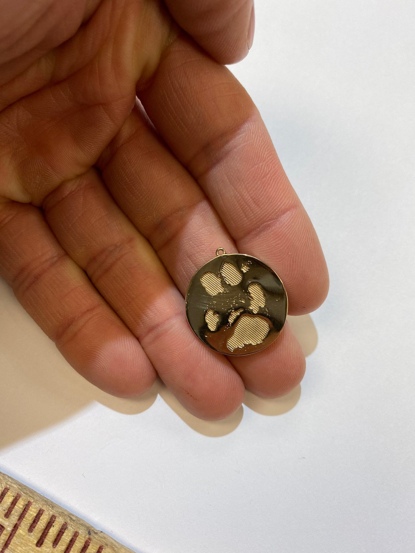 Golden Paw Print Pendant
