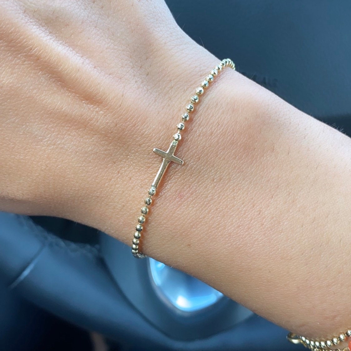 Mini Sideways Cross Bracelet