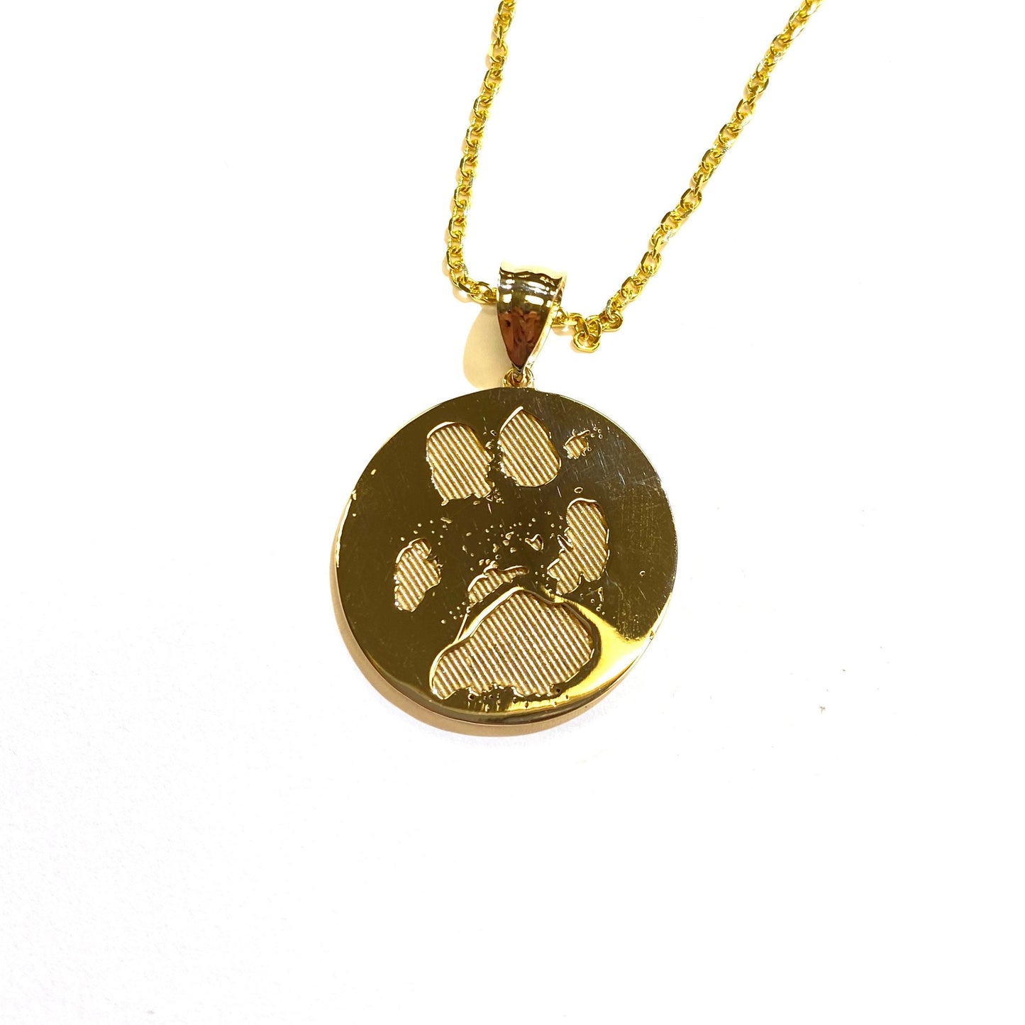Golden Paw Print Pendant