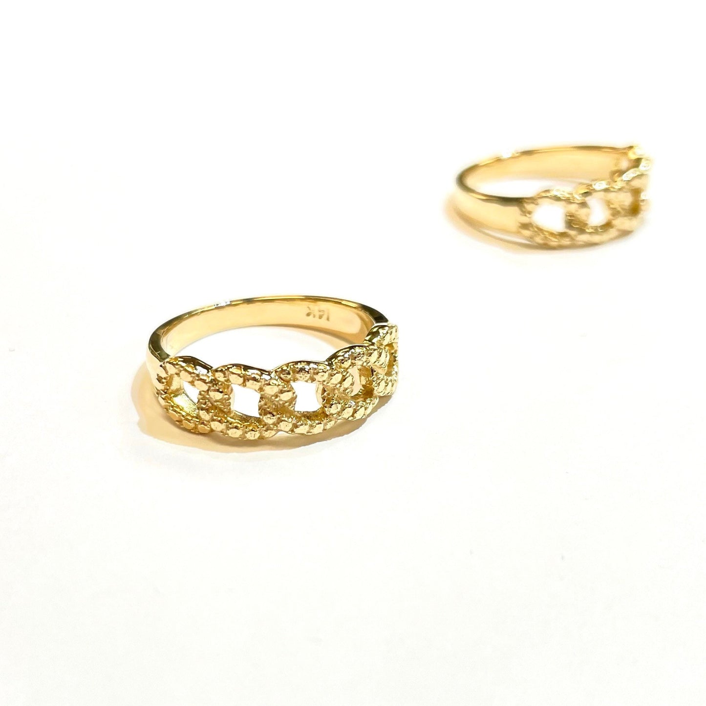 Thick Textured Cuban Ring