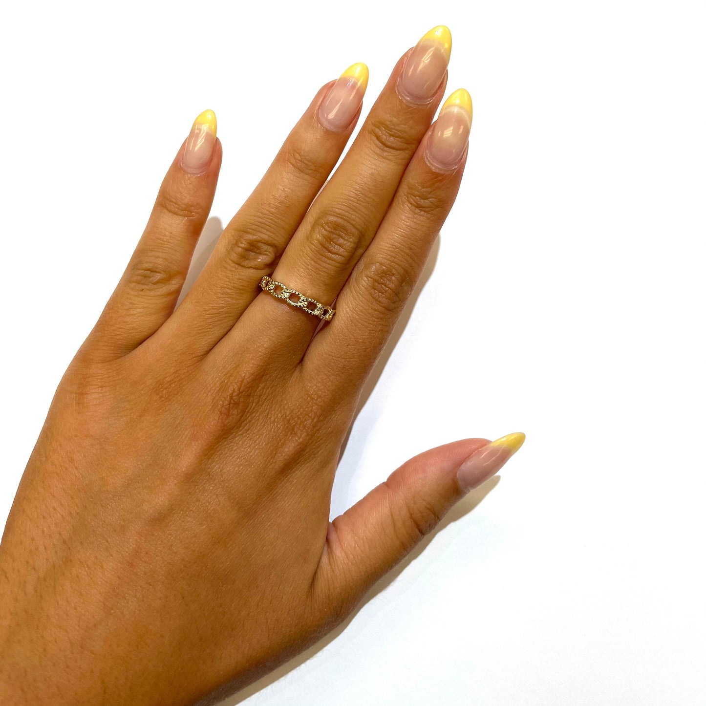 Thin Textured Cuban Ring