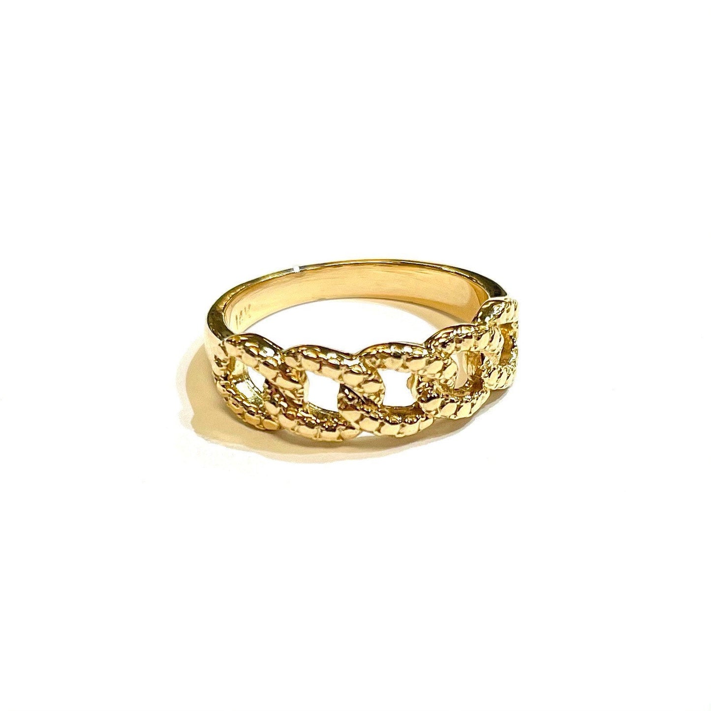 Thick Textured Cuban Ring