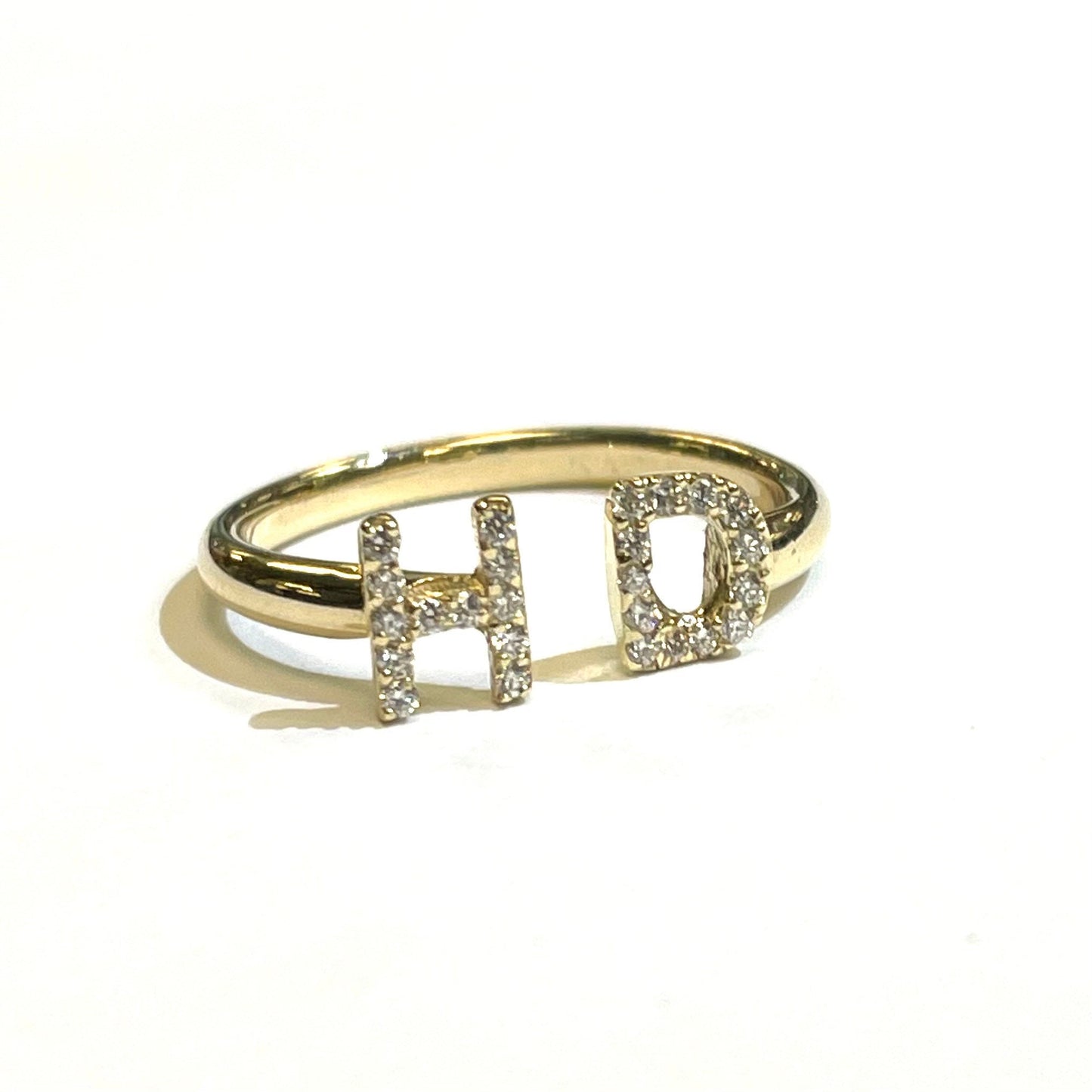 Double Initial Diamond Ring