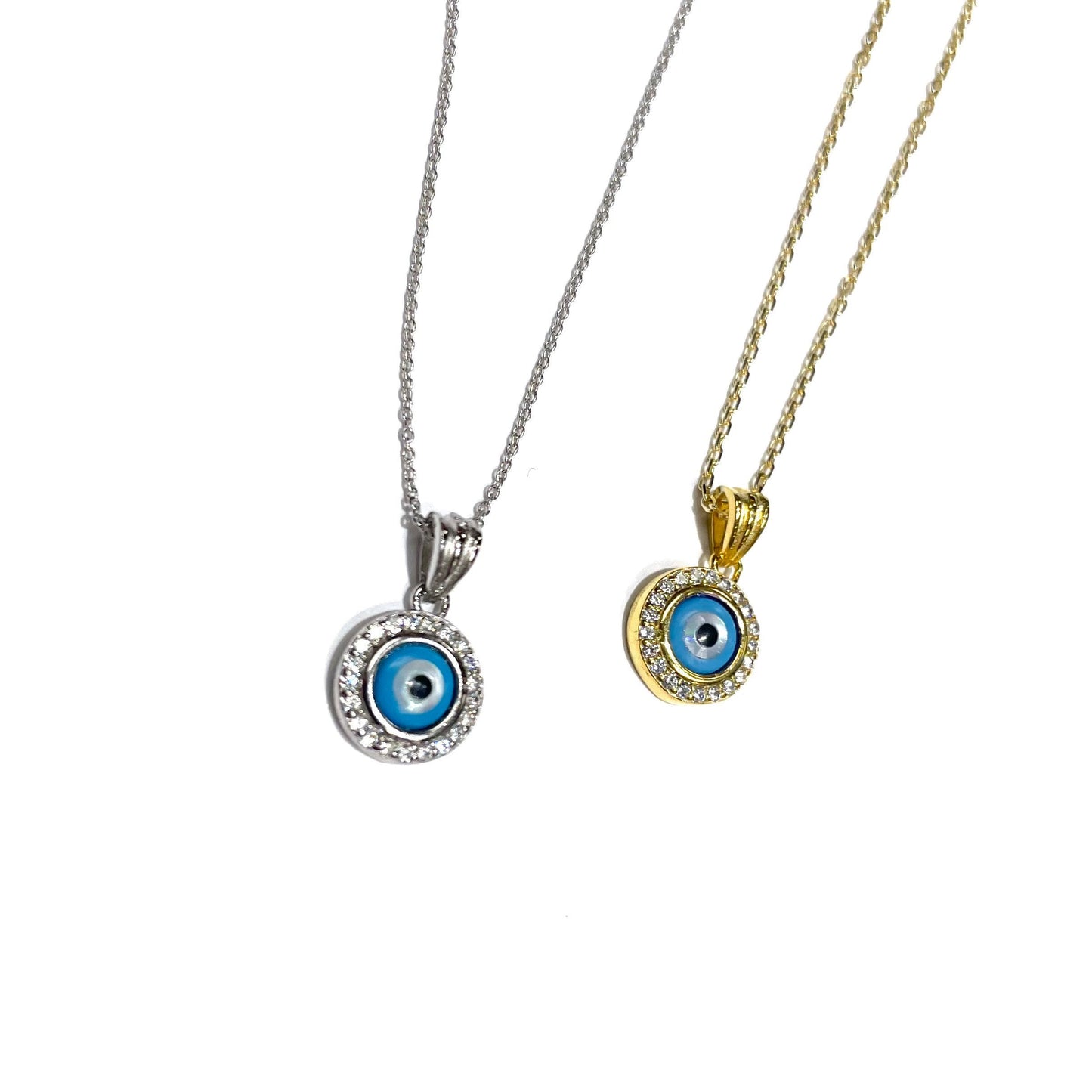 Diamond Evil Eye Bezel Pendant
