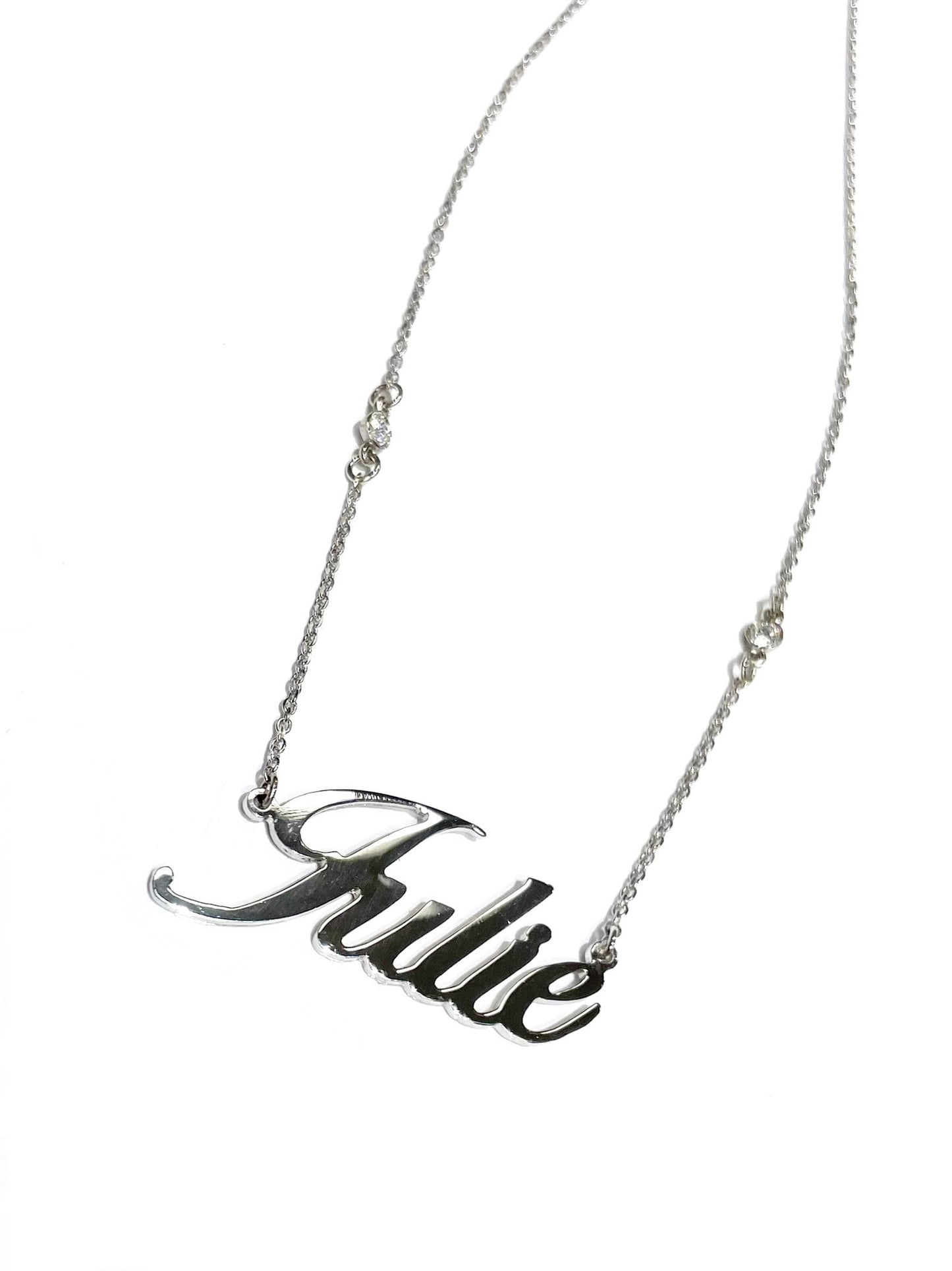 Custom Double Diamond Name Necklace