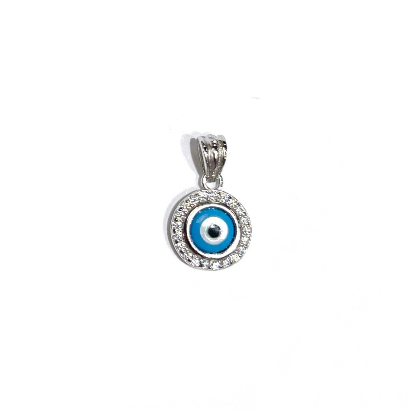 Diamond Evil Eye Bezel Pendant