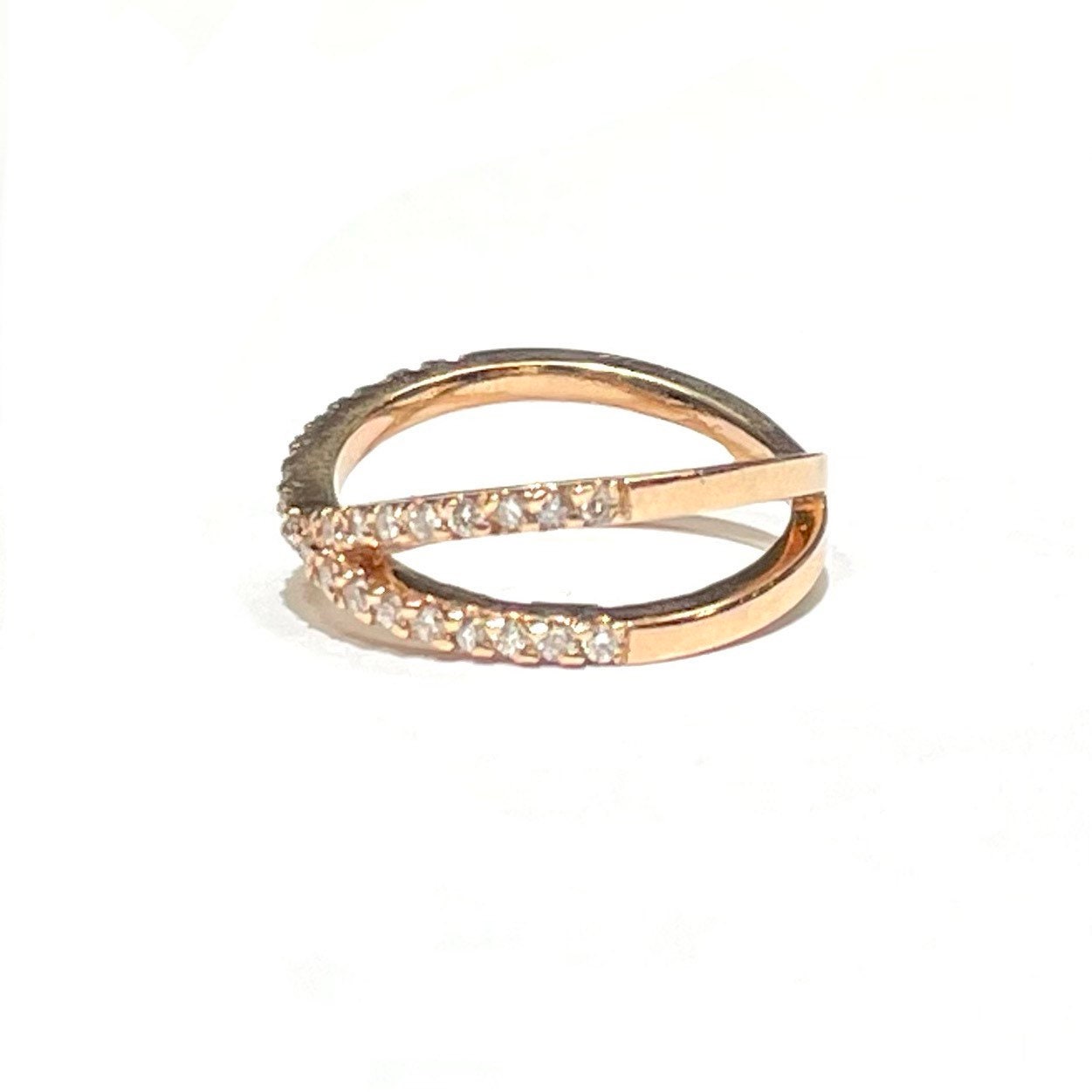 Diamond Criss Cross Ring