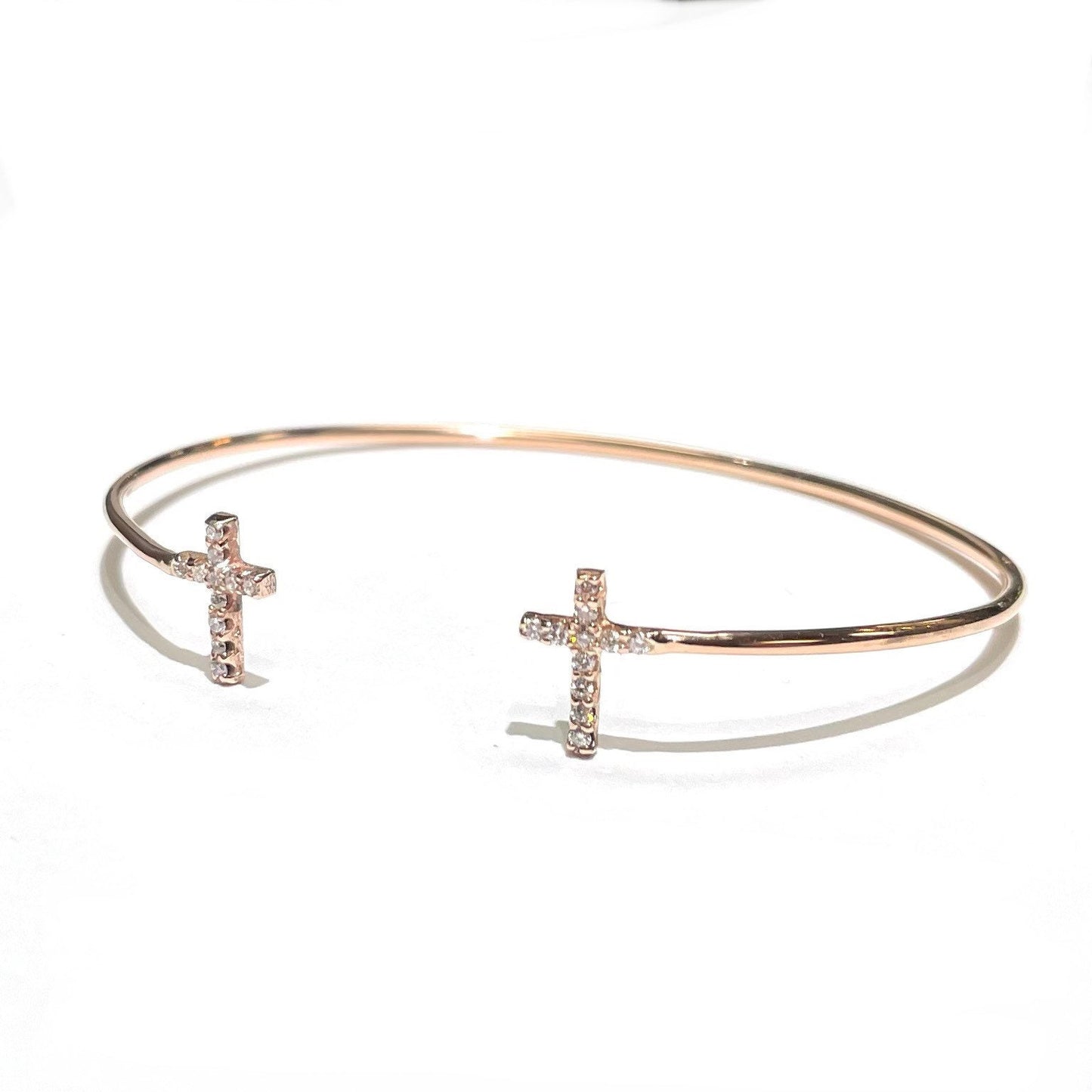Double Diamond Cross Bangle