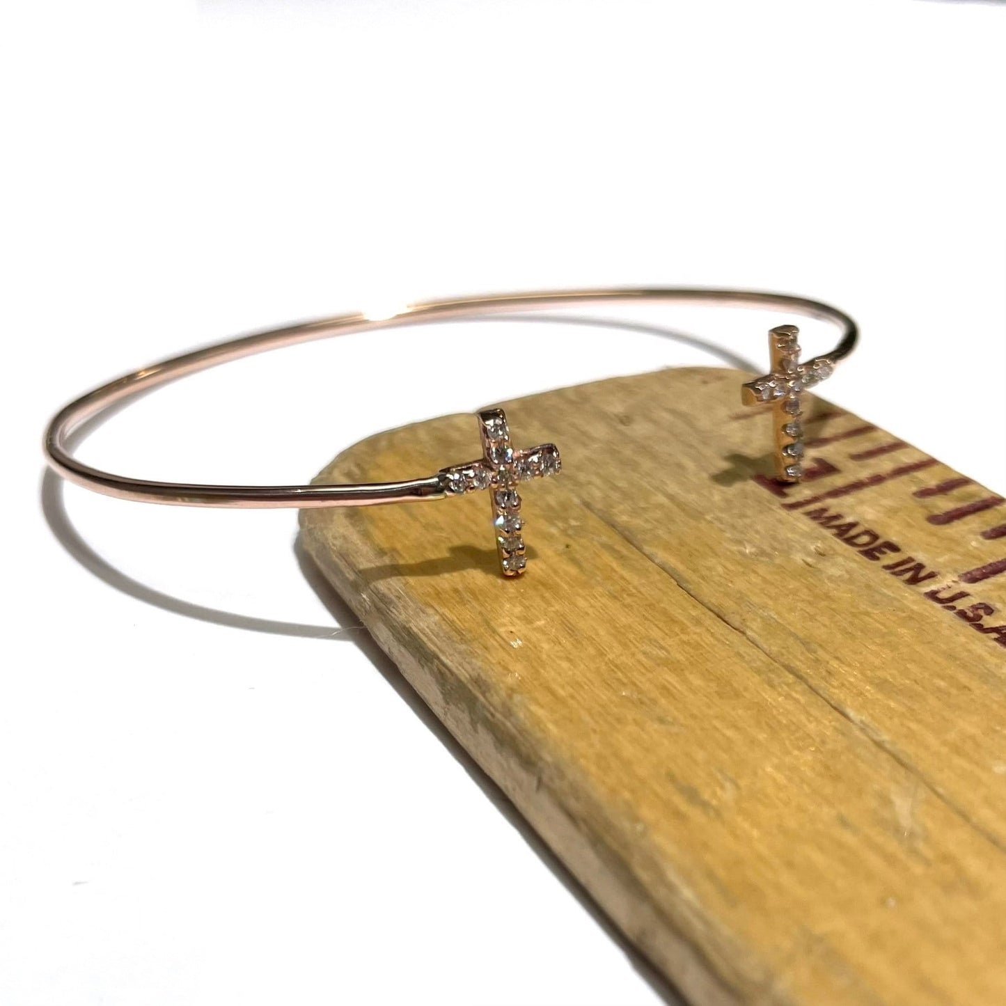 Double Diamond Cross Bangle