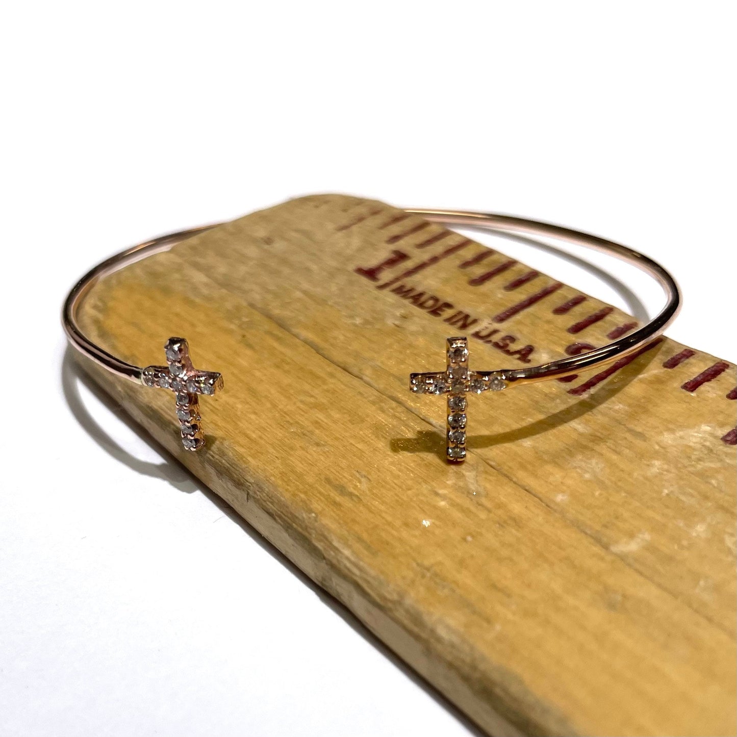 Double Diamond Cross Bangle