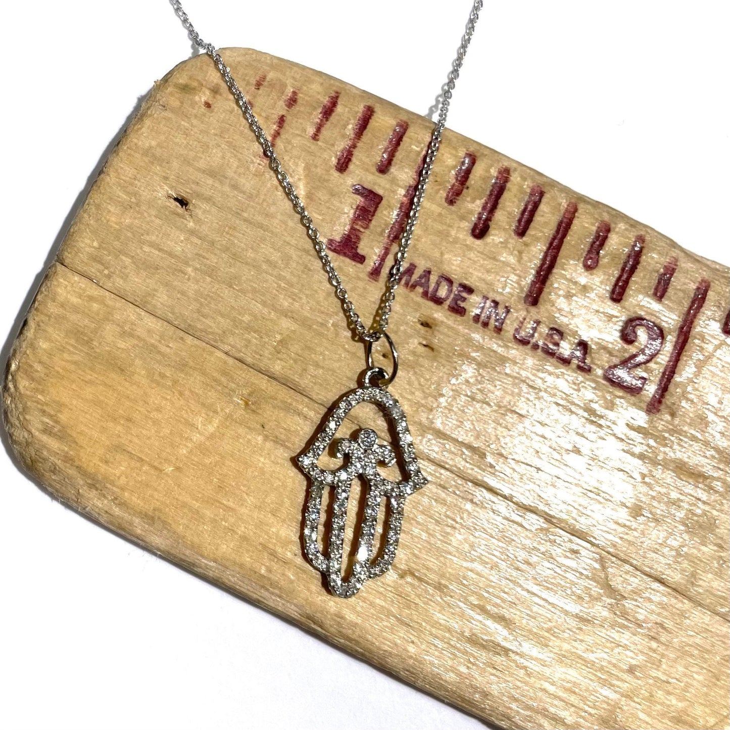 Diamond Hamsa Pendant
