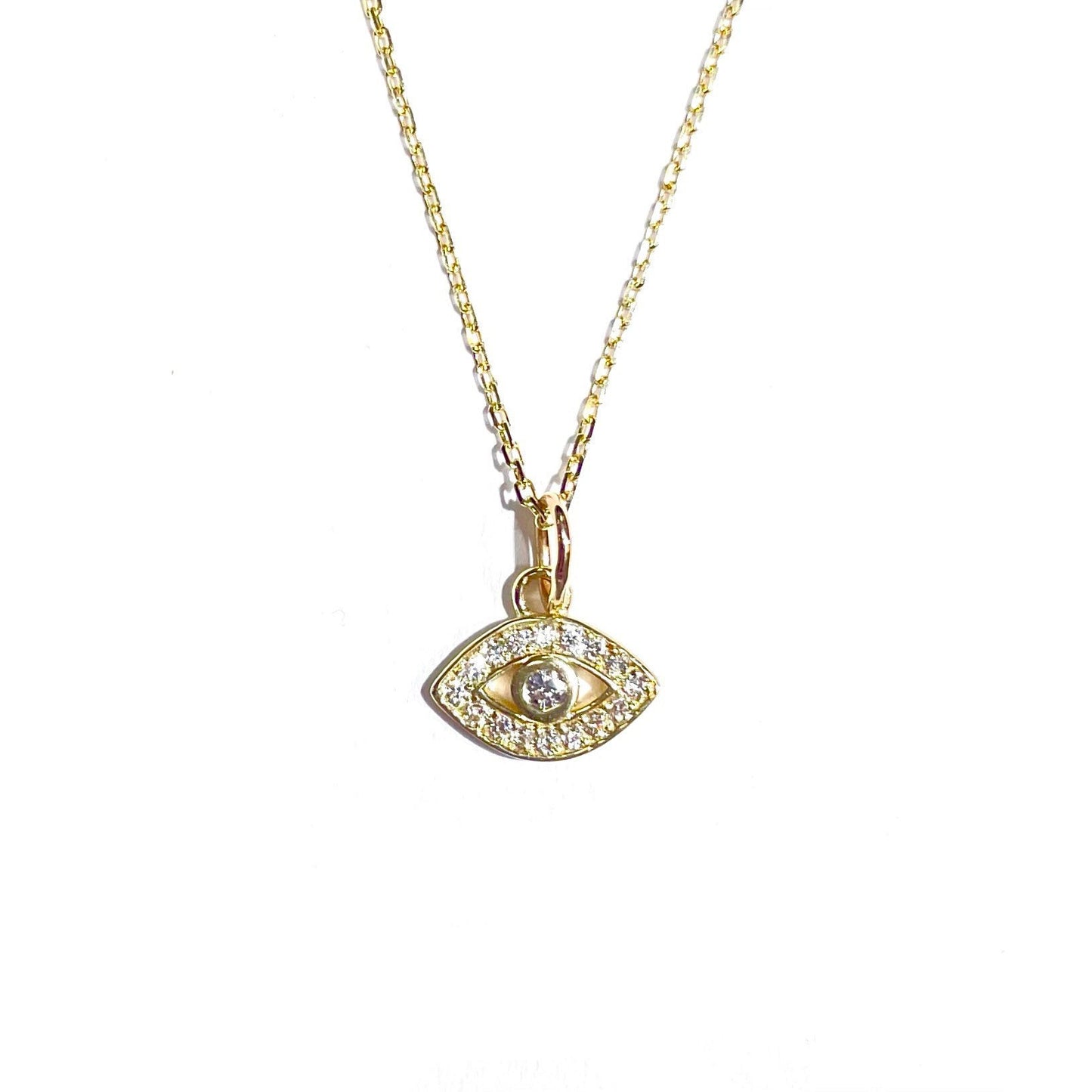 Petite Diamond Evil Eye Pendant in