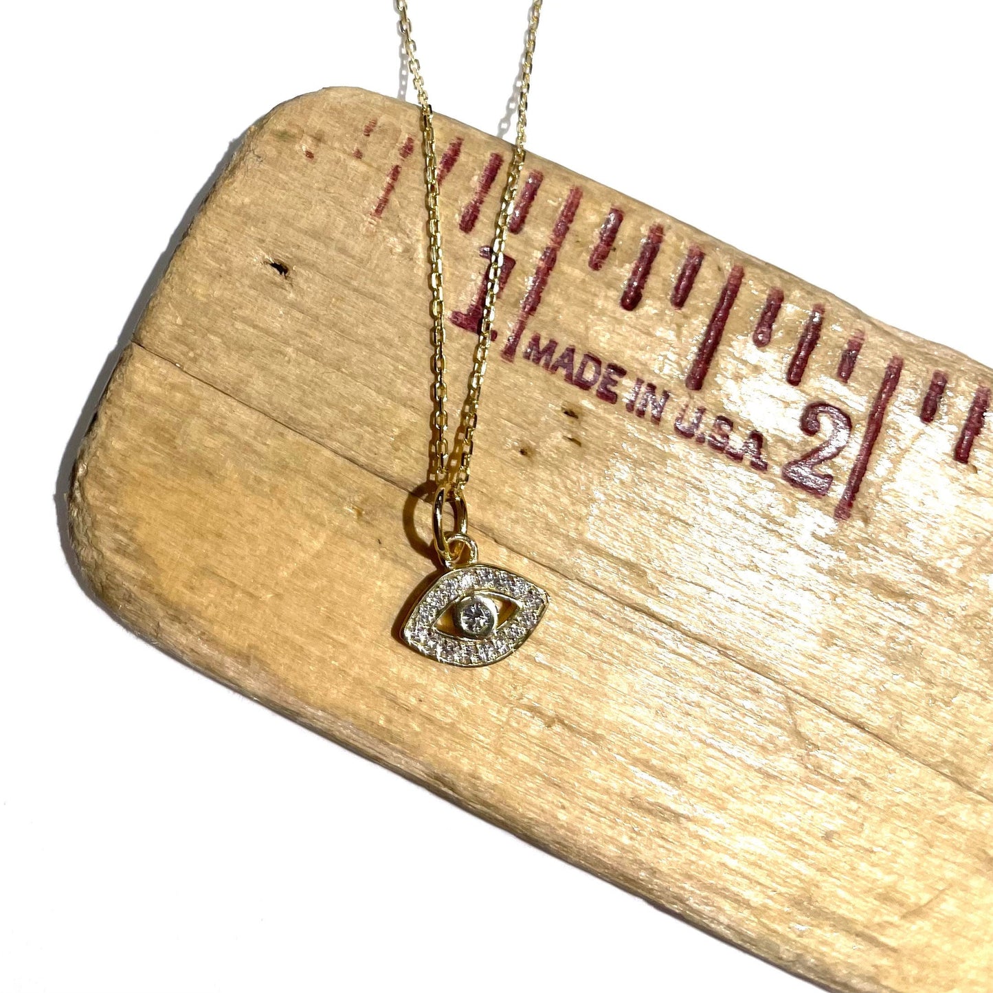 Petite Diamond Evil Eye Pendant in