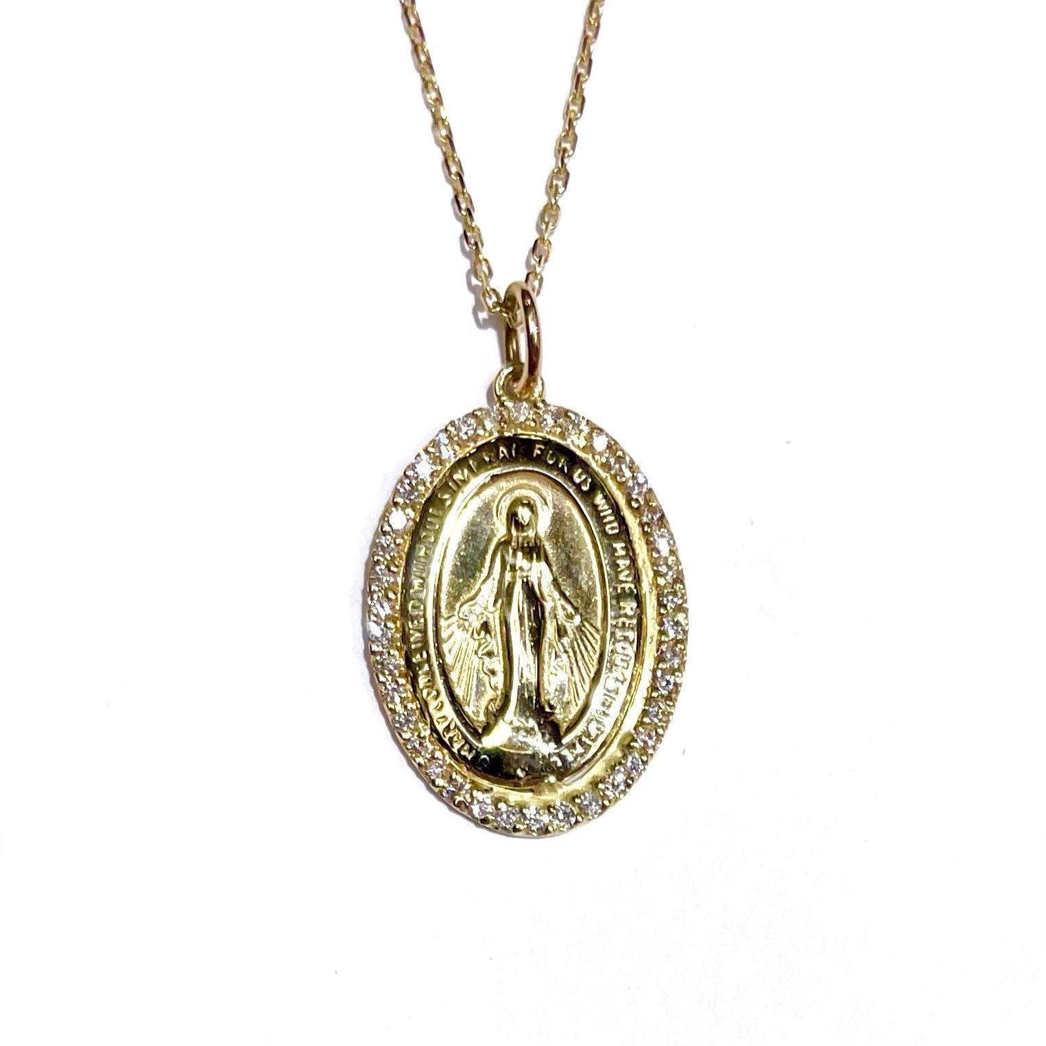 Small Diamond Mary Medallion1