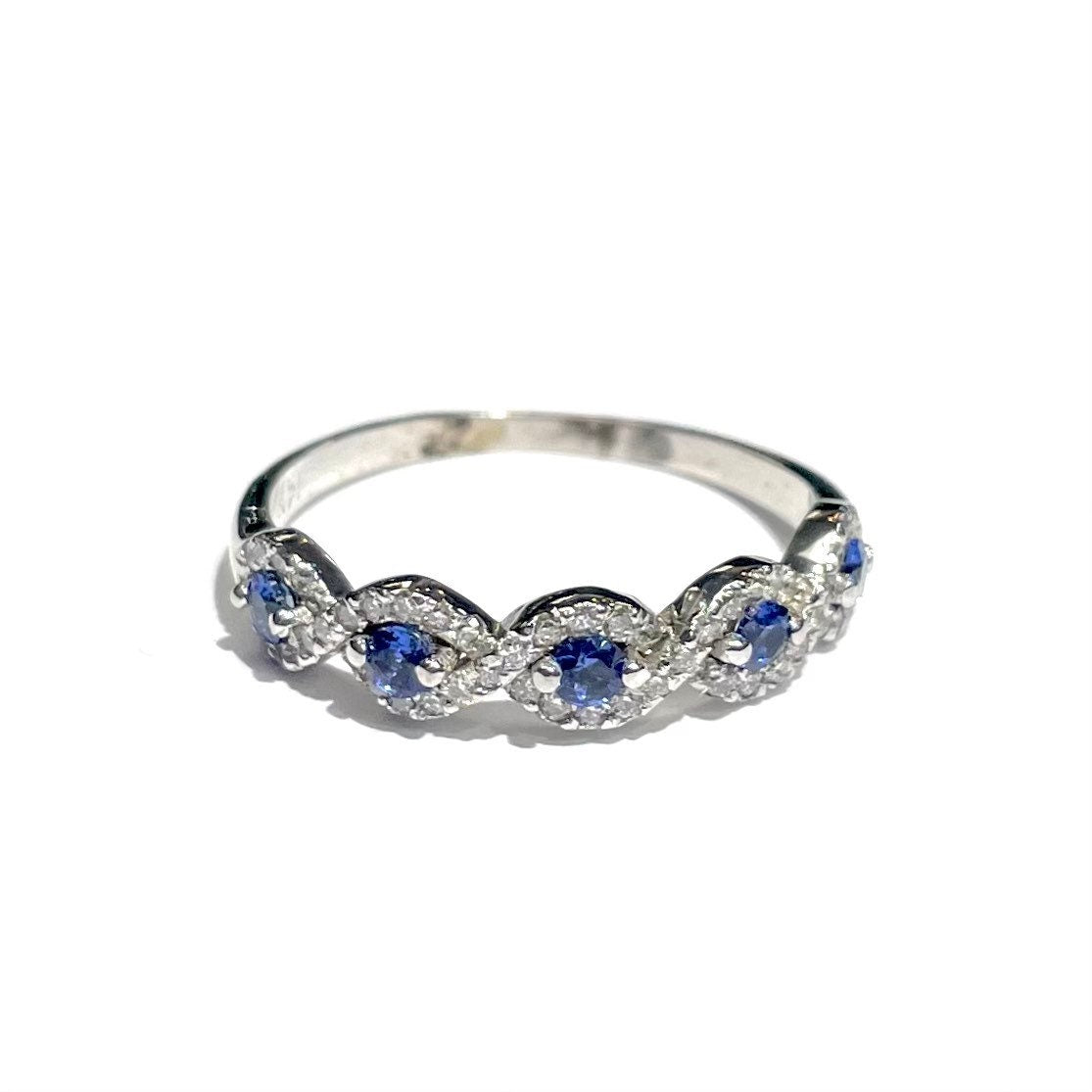 Diamond & Sapphire Evil Eye Ring