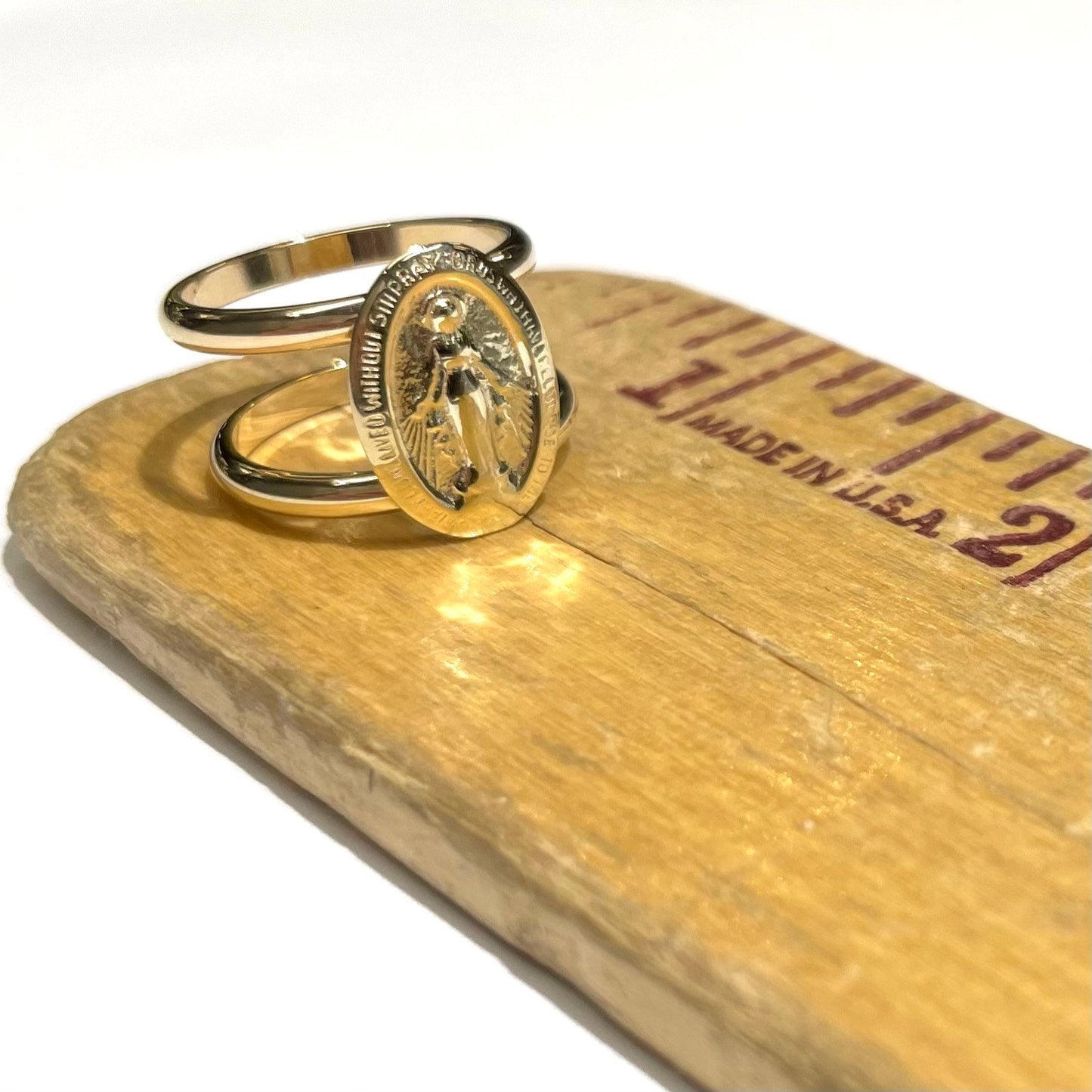 Double Band Virgin Mary Ring
