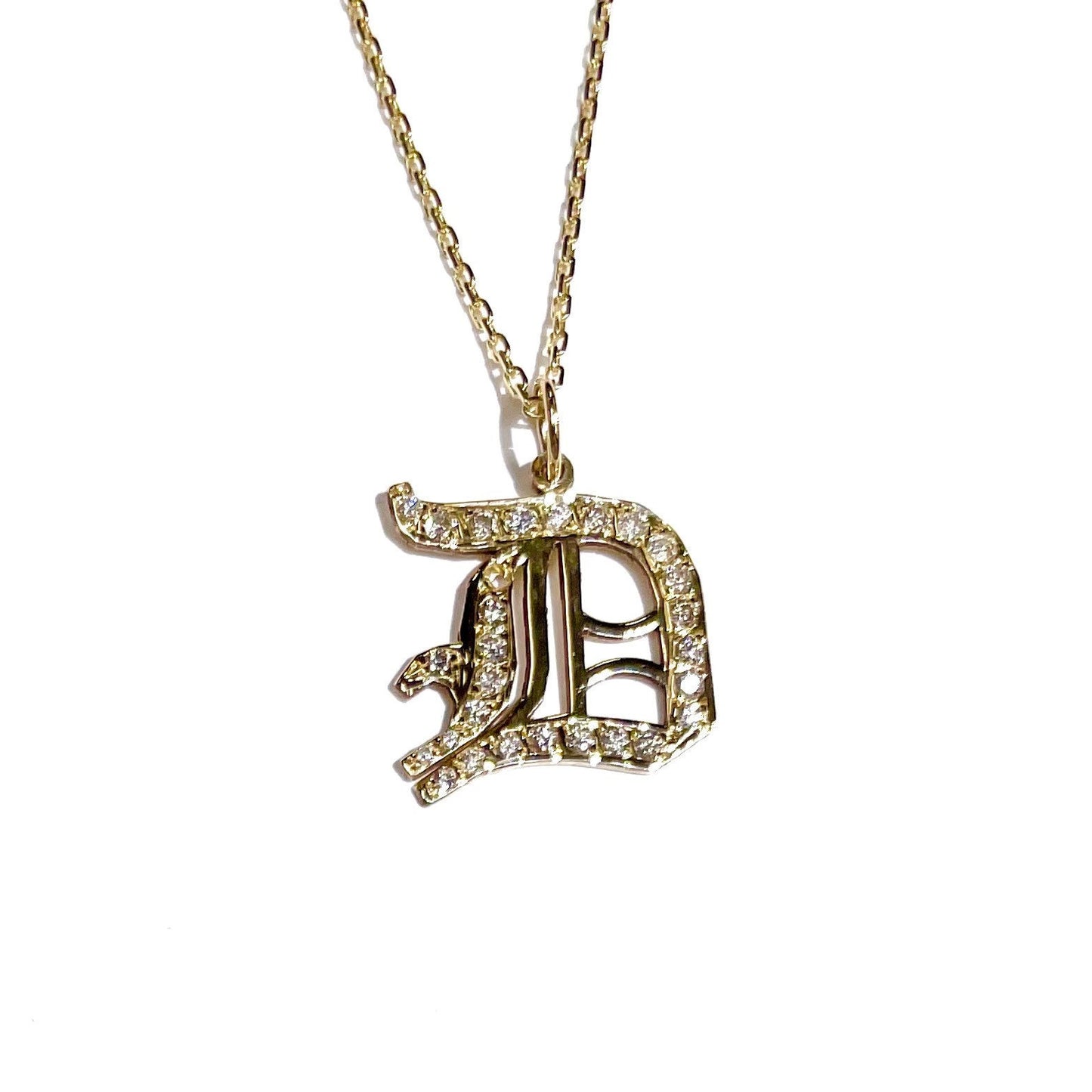 Large Diamond Initial Pendant