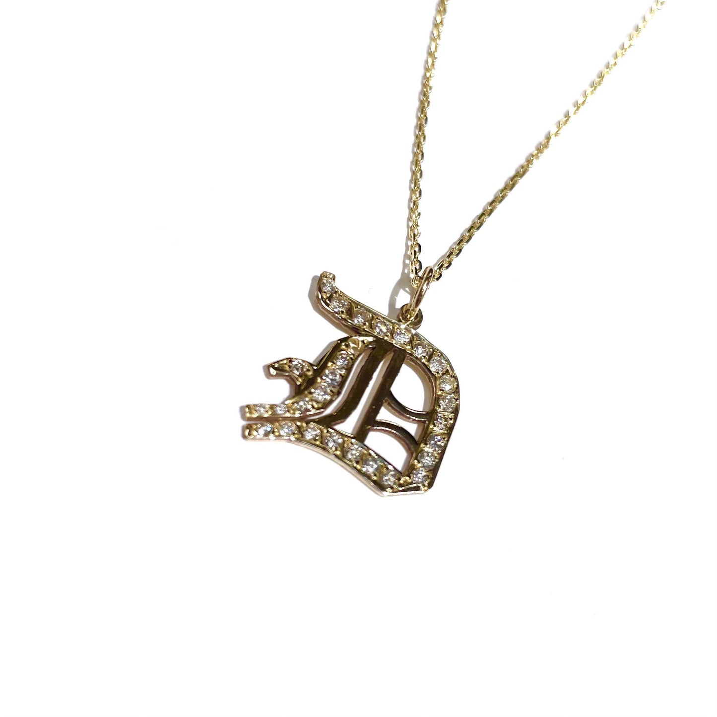 Large Diamond Initial Pendant