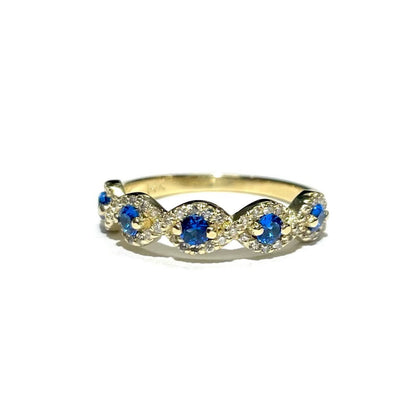 Diamond & Sapphire Evil Eye Ring