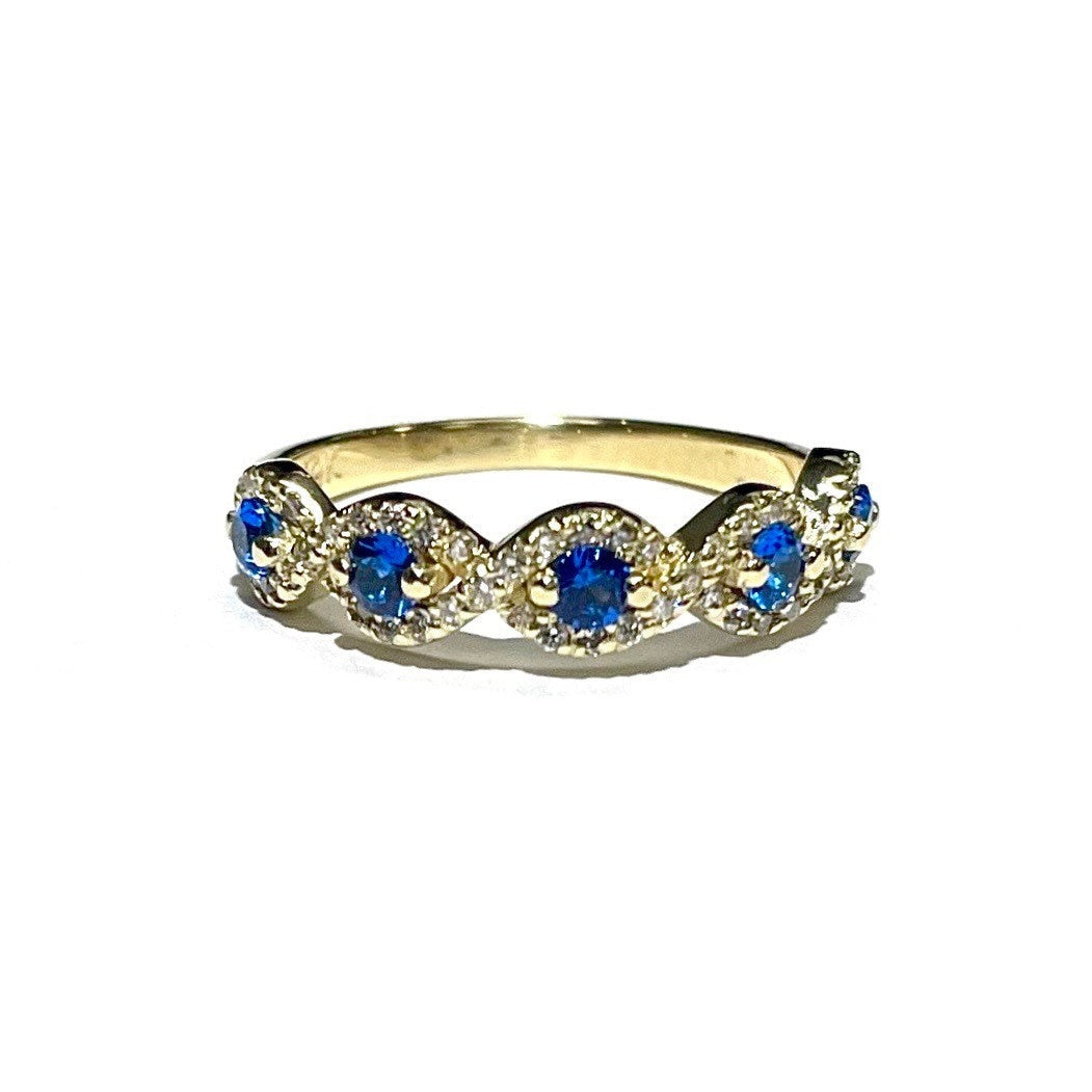 Diamond & Sapphire Evil Eye Ring