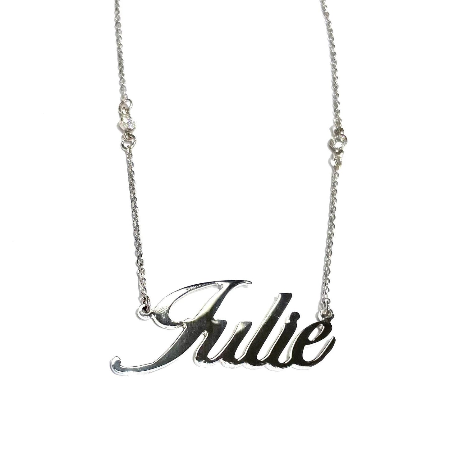 Custom Double Diamond Name Necklace