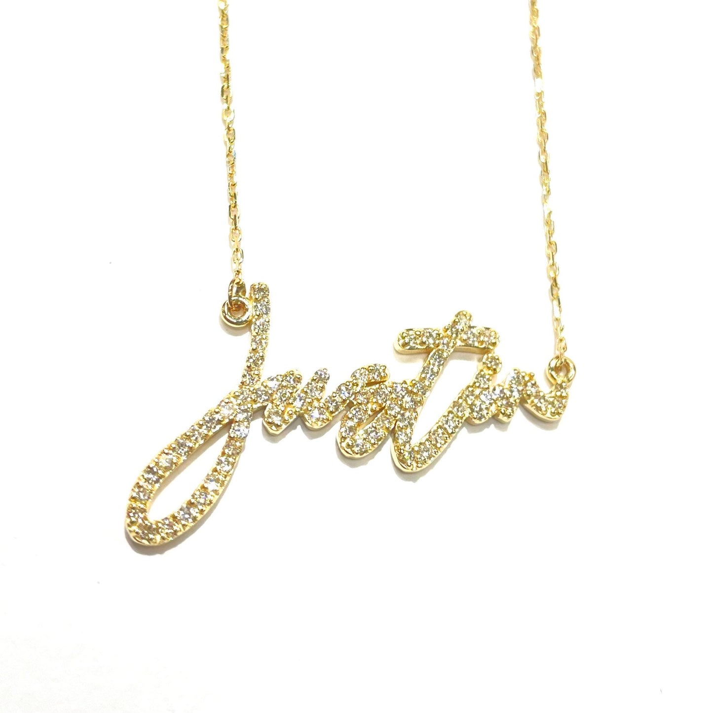 Custom Diamond Signature Name Necklace