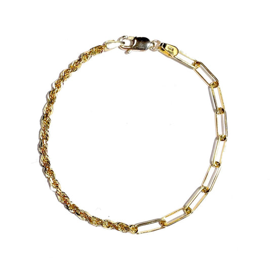 Half PaperClip Half Rope Bracelet