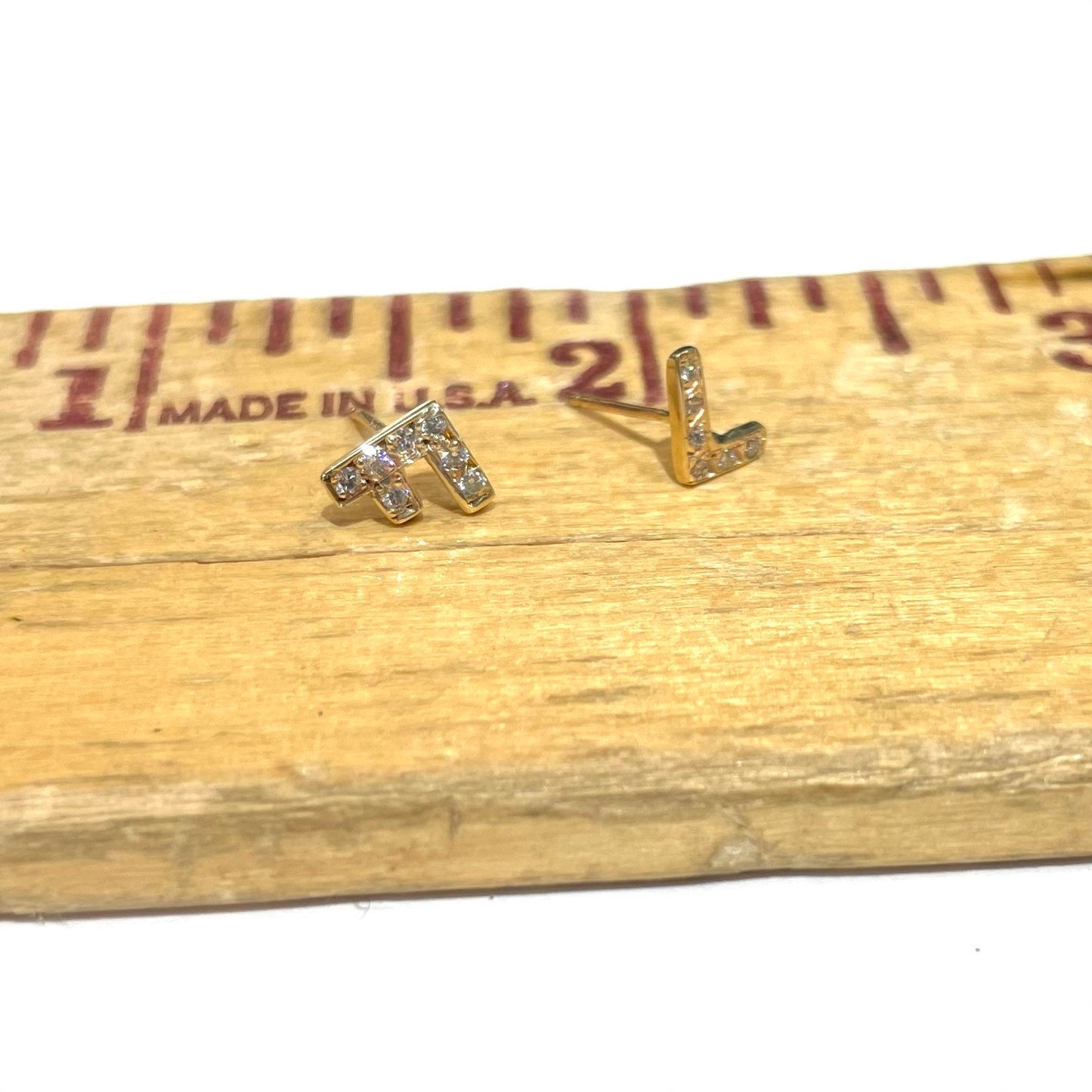 Diamond Initial Earring