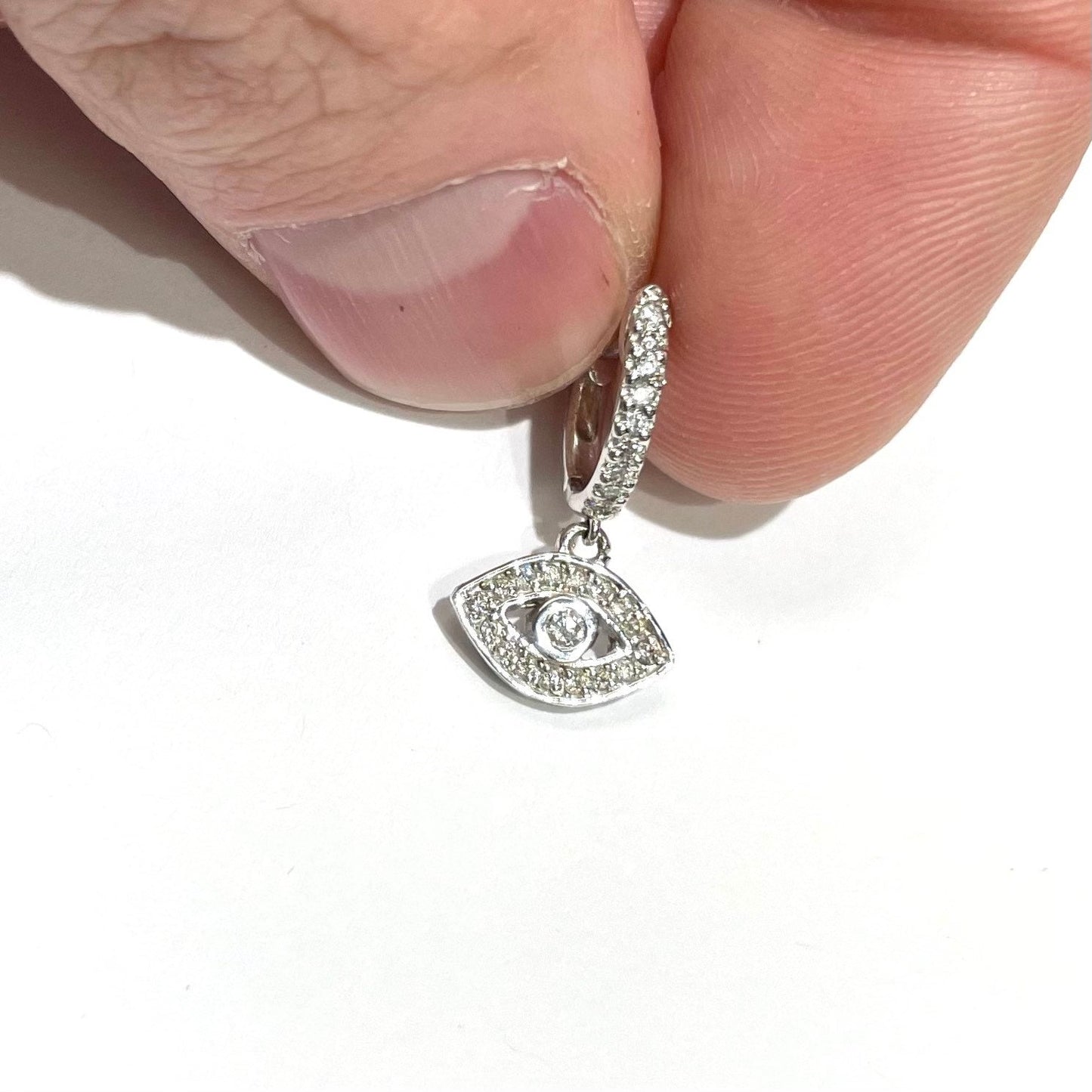 Diamond Evil Eye Huggie