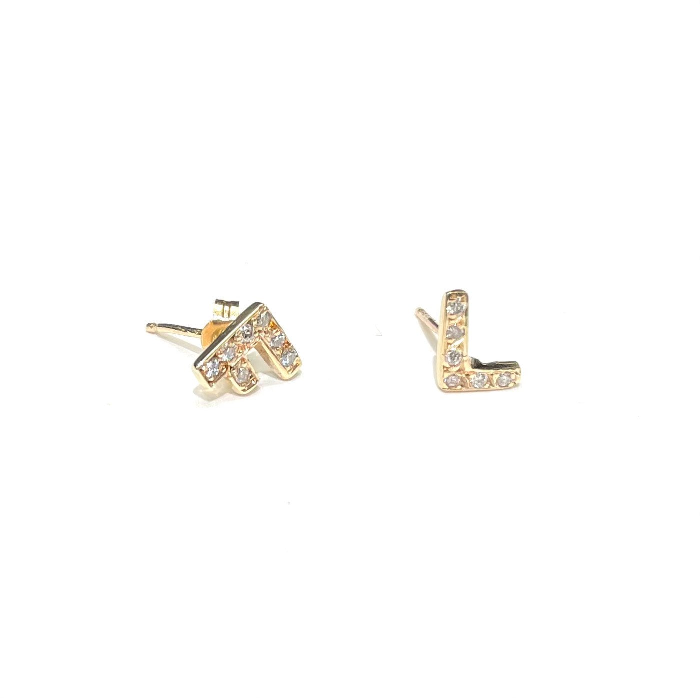 Diamond Initial Earring