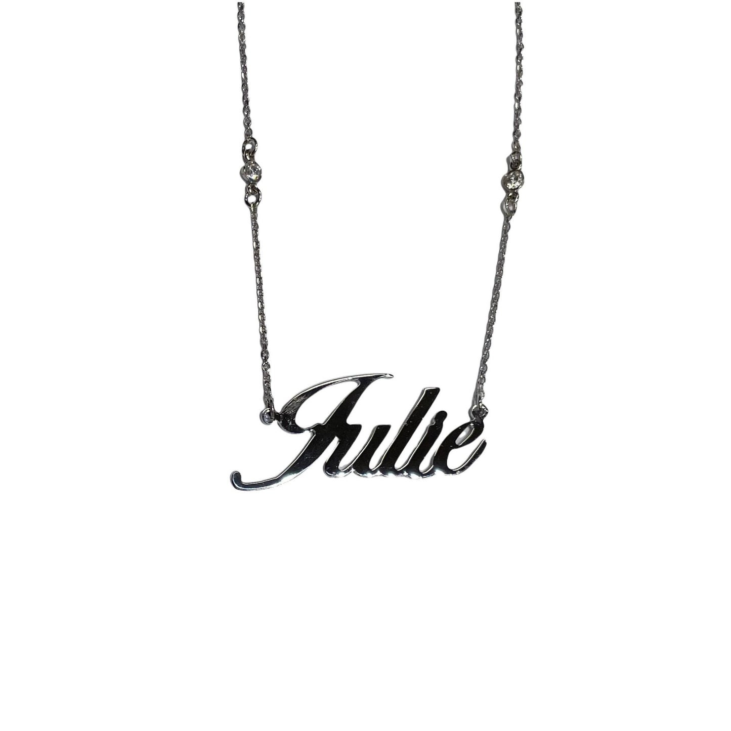 Custom Double Diamond Name Necklace