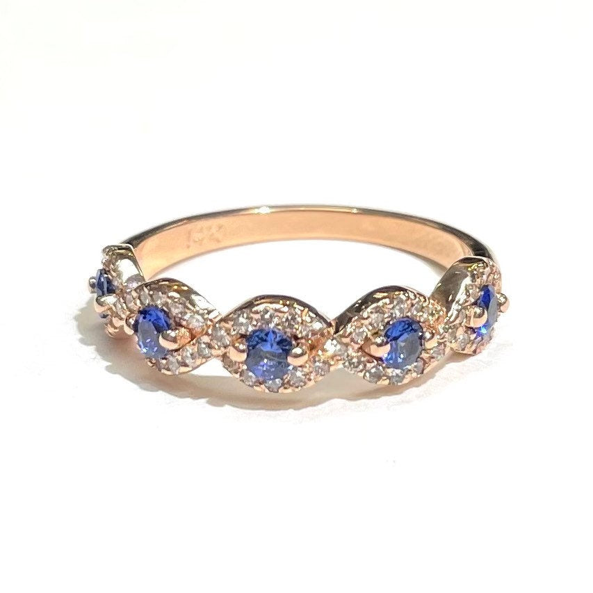 Diamond & Sapphire Evil Eye Ring