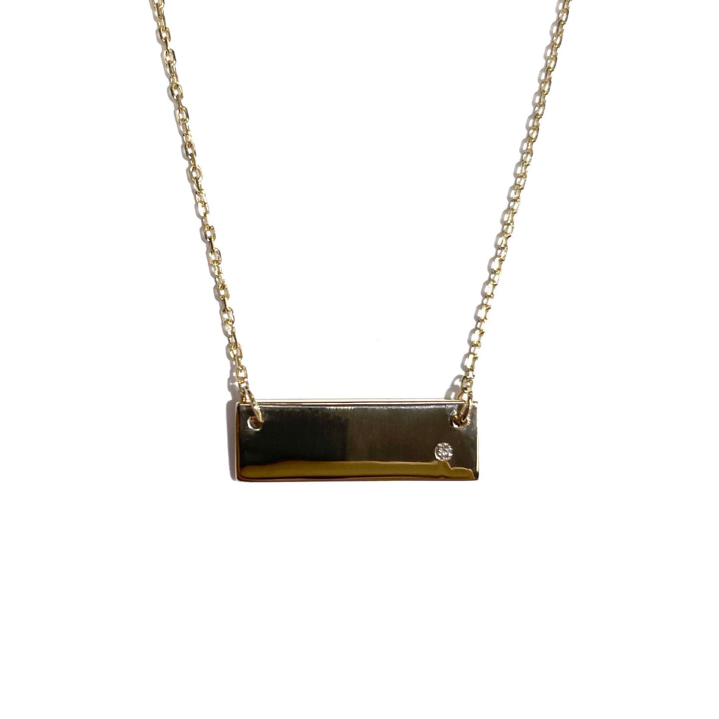 Mini Bar Necklace with Diamond Accent