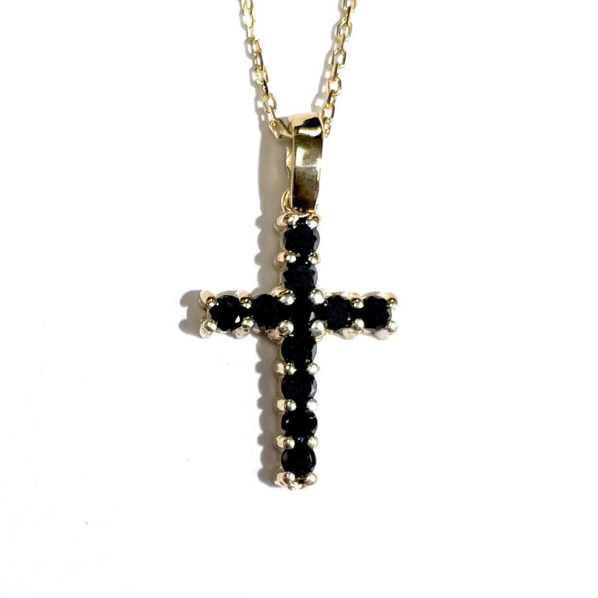 Her Black Diamond Cross Pendant